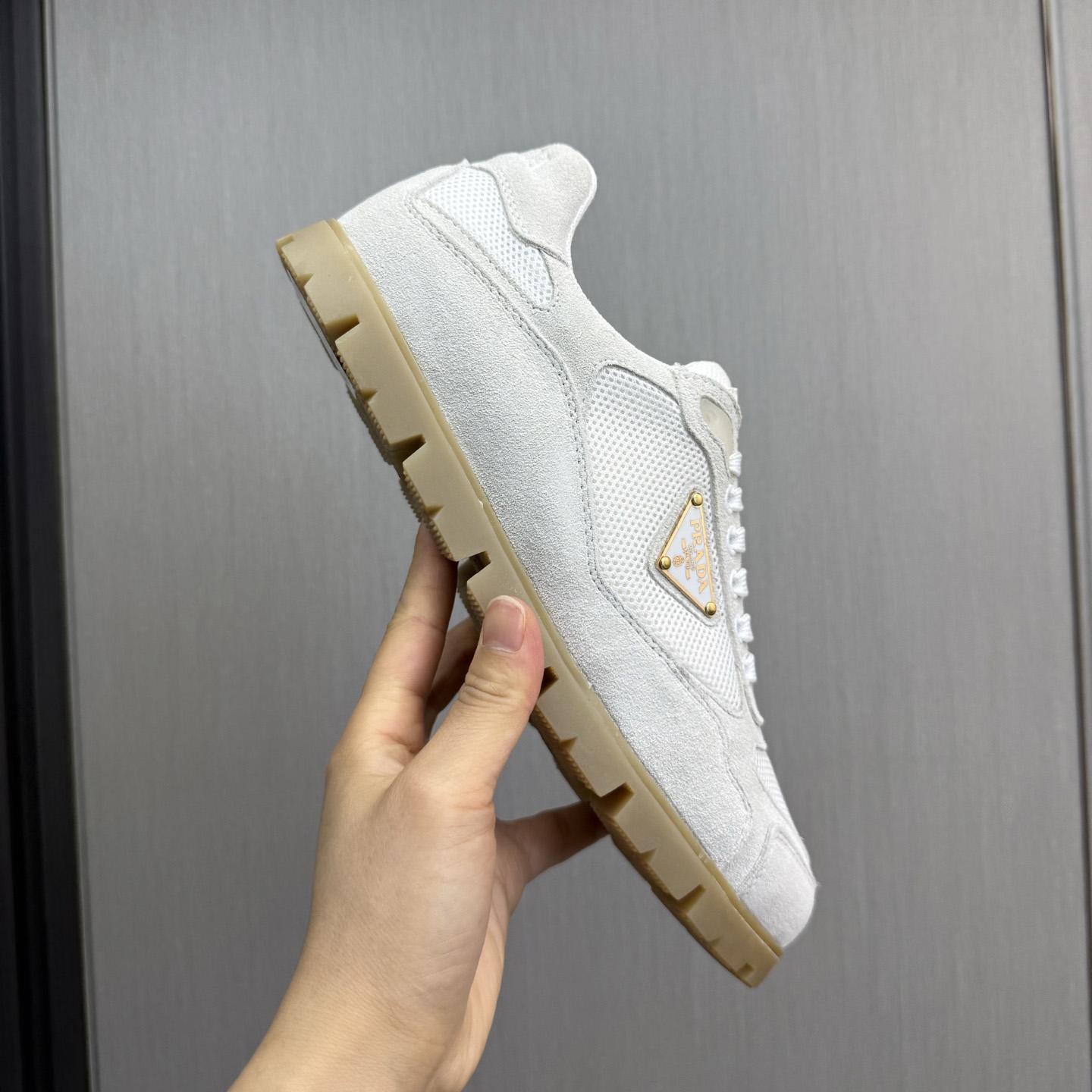 Prada Trail Mesh Fabric And Suede Sneakers - DopestKickz