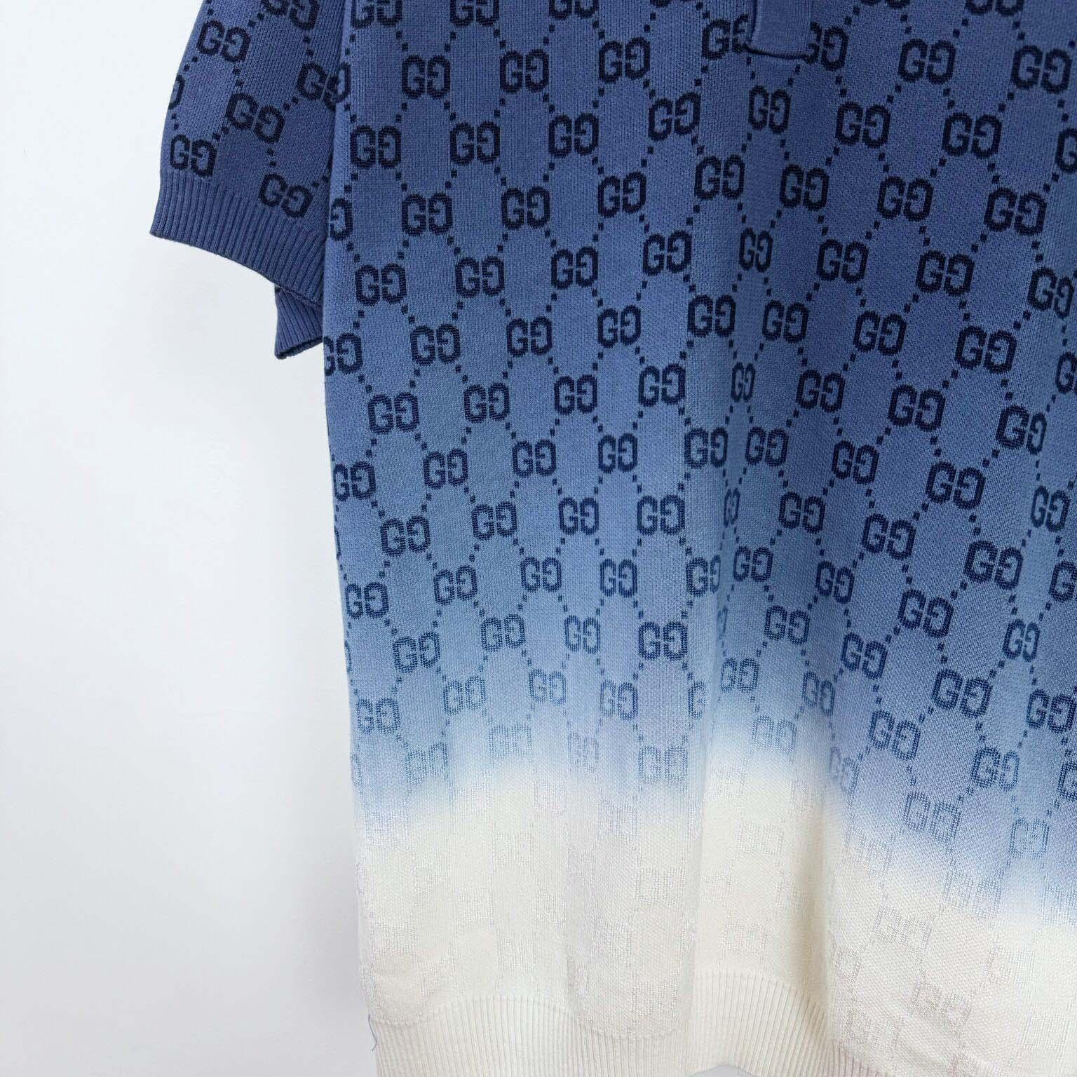 Gucci GG Cotton Knit Jacquard Polo Shirt - DopestKickz