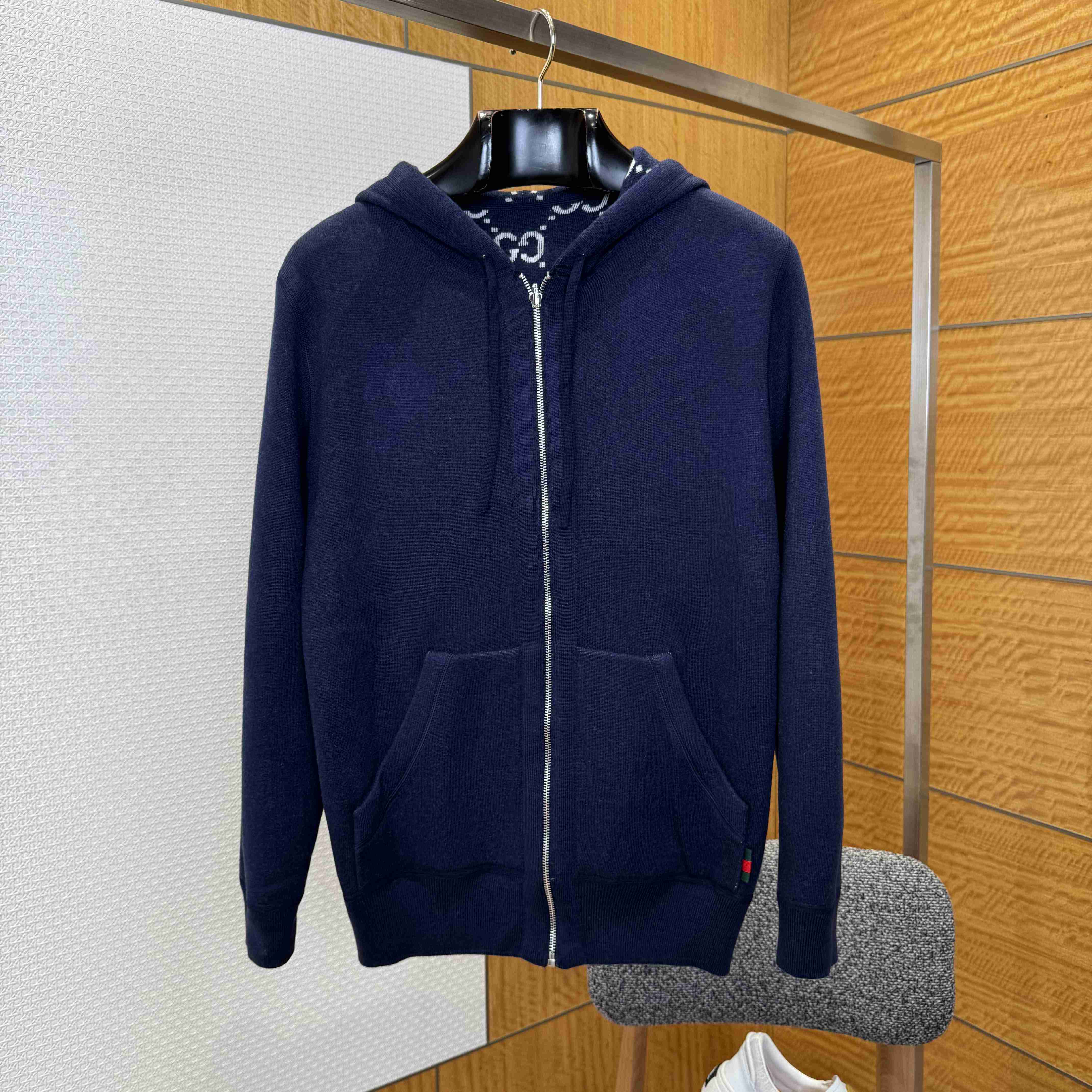 Gucci Reversible GG Wool Hooded Zip Jacket   - DopestKickz