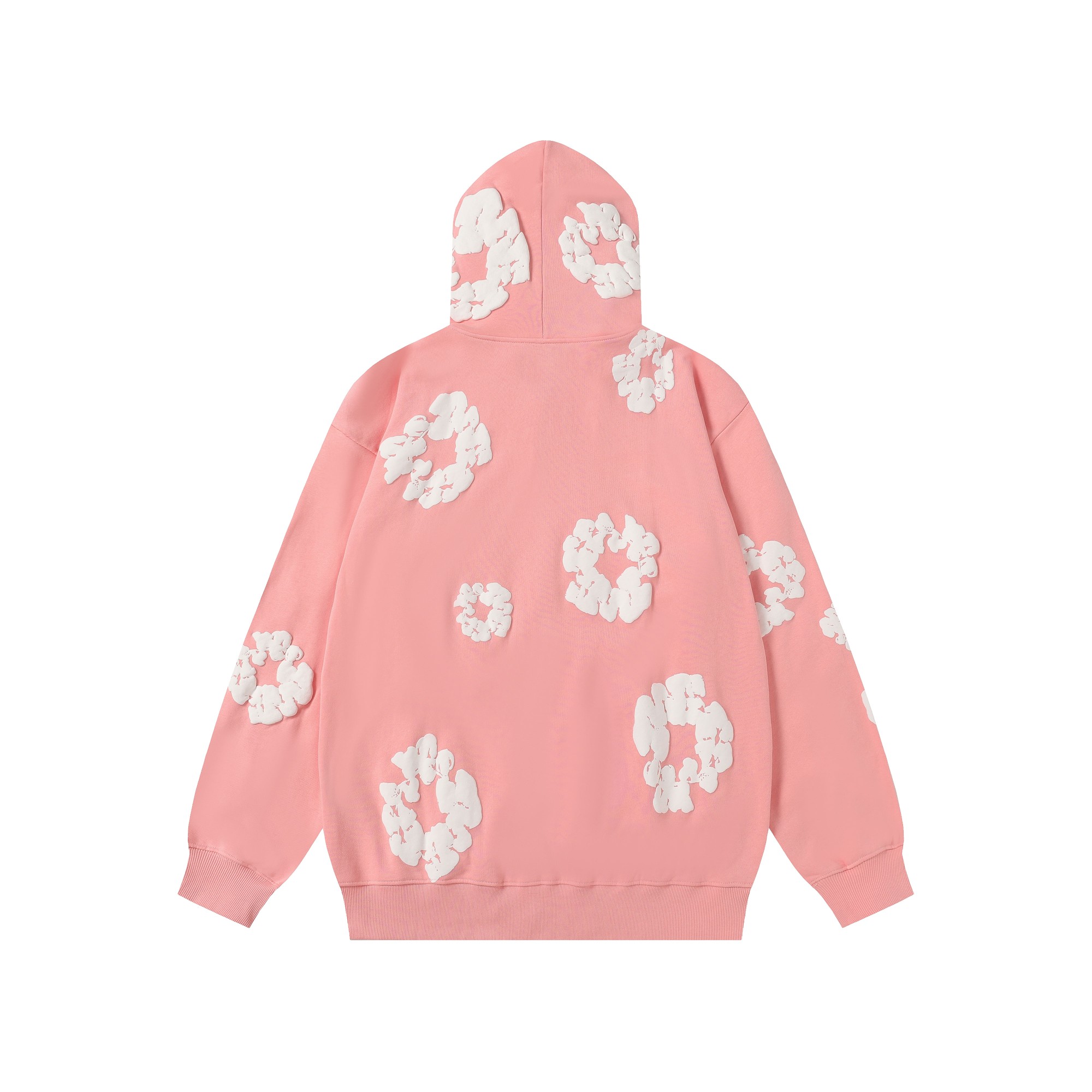 Denim Tears Cotton Wreath Zip Hoodie Pink - DopestKickz