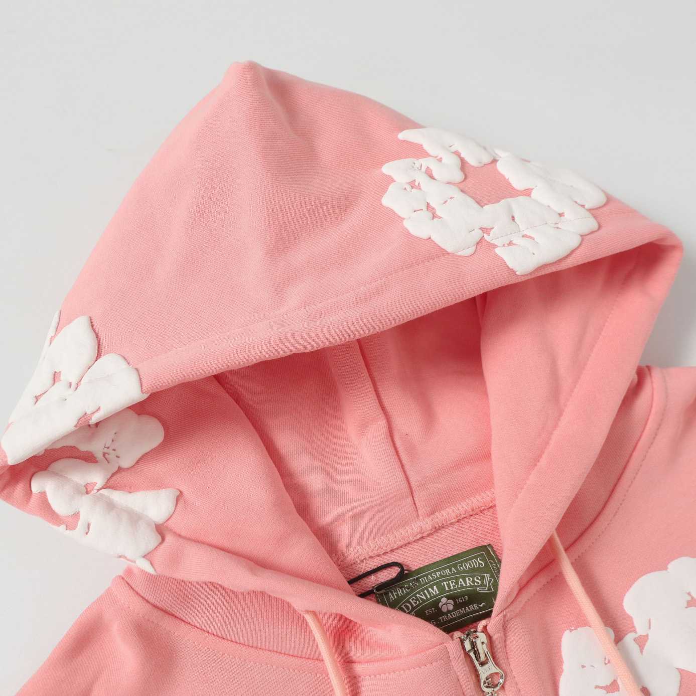 Denim Tears Cotton Wreath Zip Hoodie Pink - DopestKickz