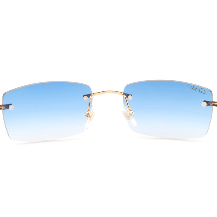 Cartier CT_3524012 Red Wood Sunglasses In Gold Gradient Blue - DopestKickz