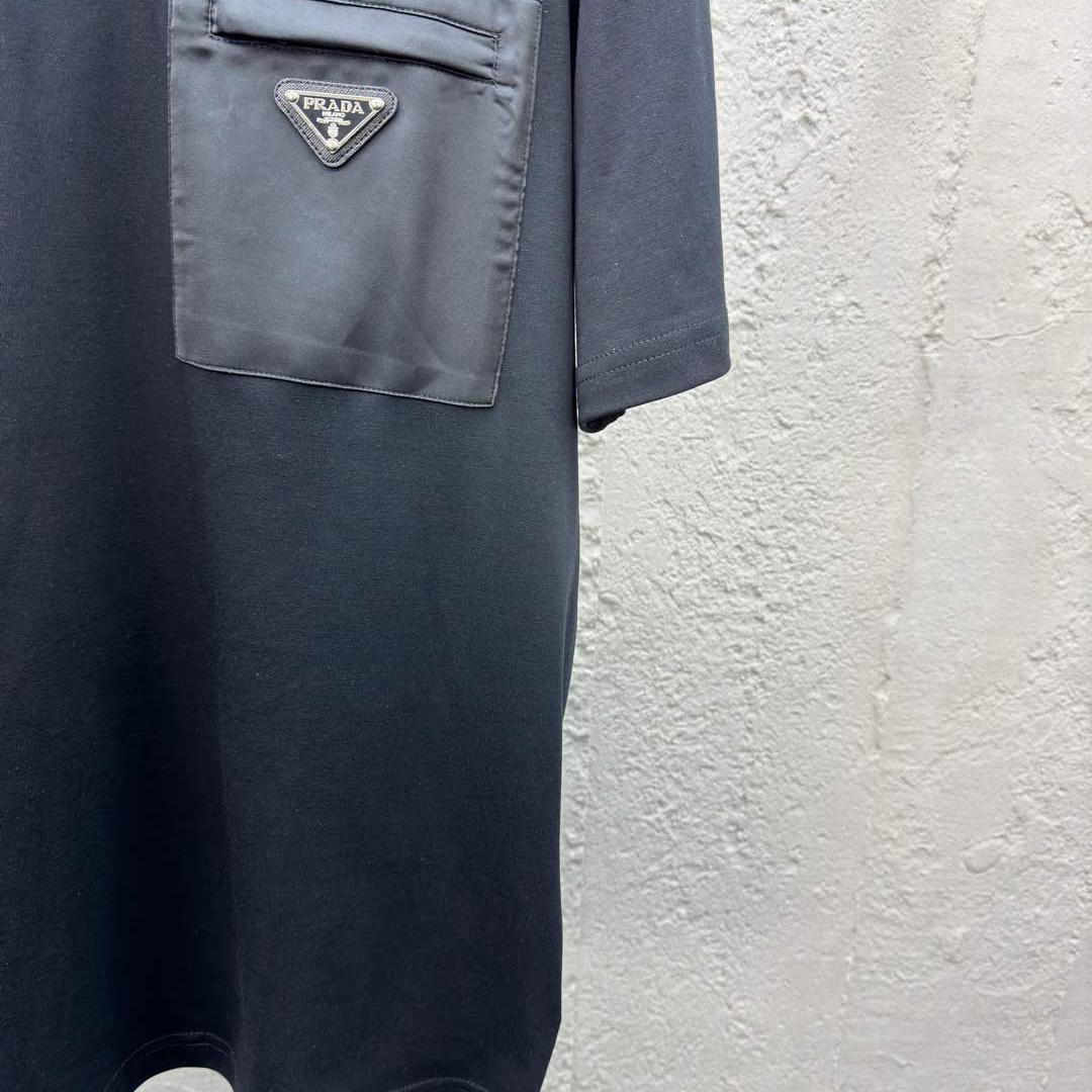 Prada Stretch Cotton Polo Shirt With Re-Nylon Details - DopestKickz