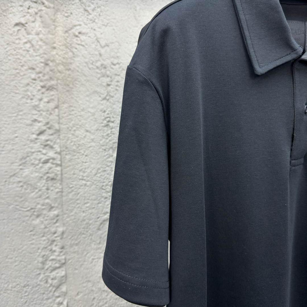 Prada Stretch Cotton Polo Shirt With Re-Nylon Details - DopestKickz