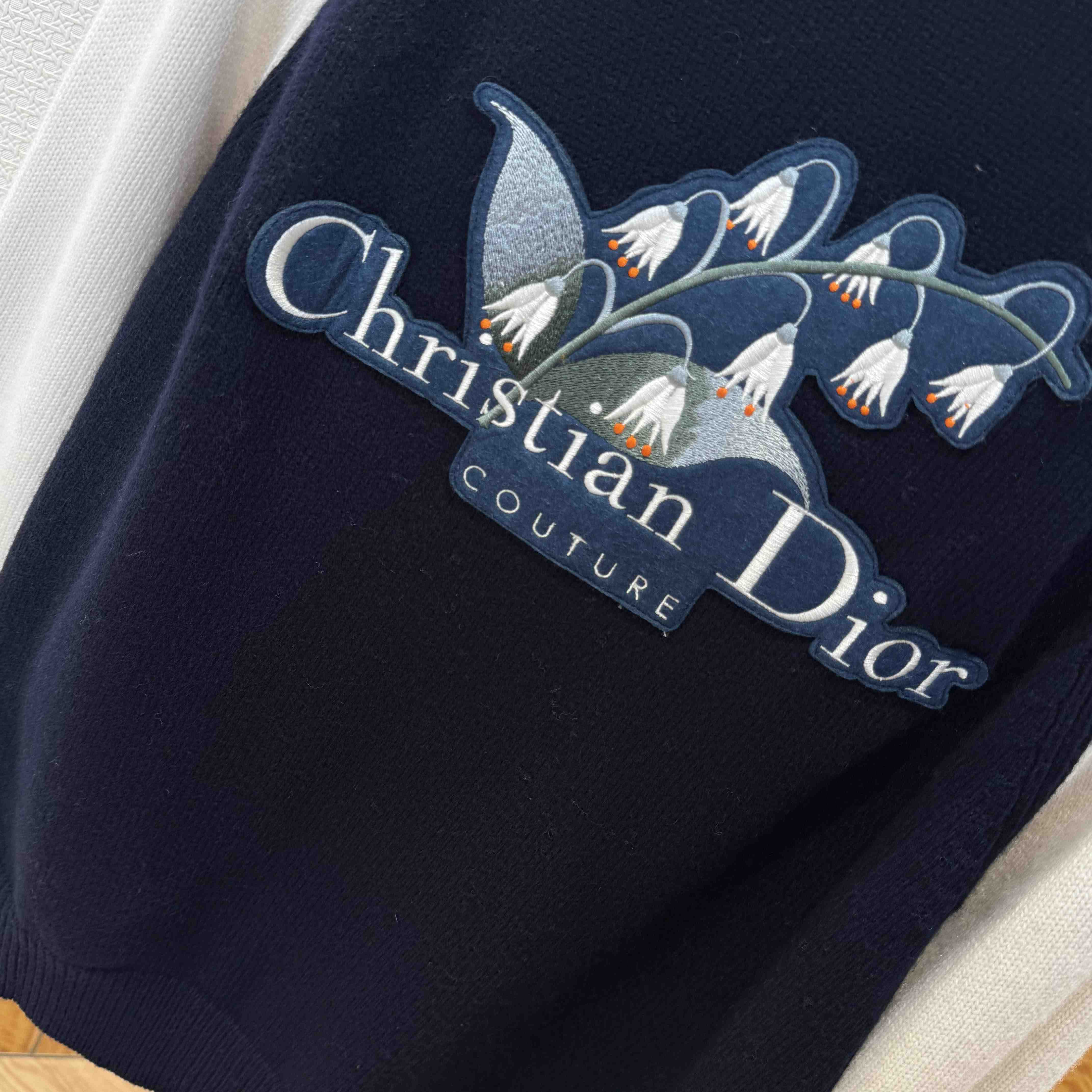 Christian Dior Couture Lily of the Valley Varsity Cardigan  - DopestKickz