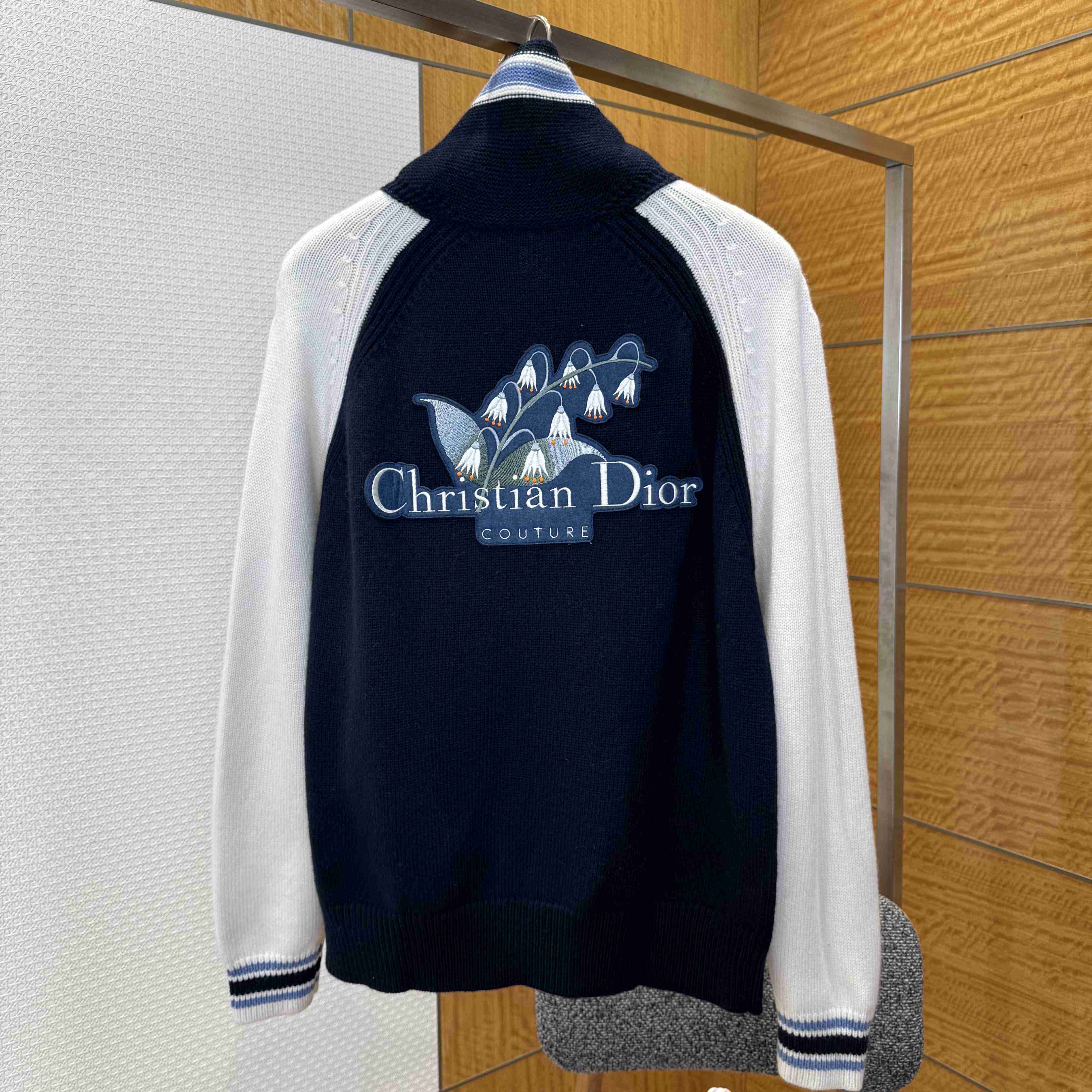 Christian Dior Couture Lily of the Valley Varsity Cardigan  - DopestKickz