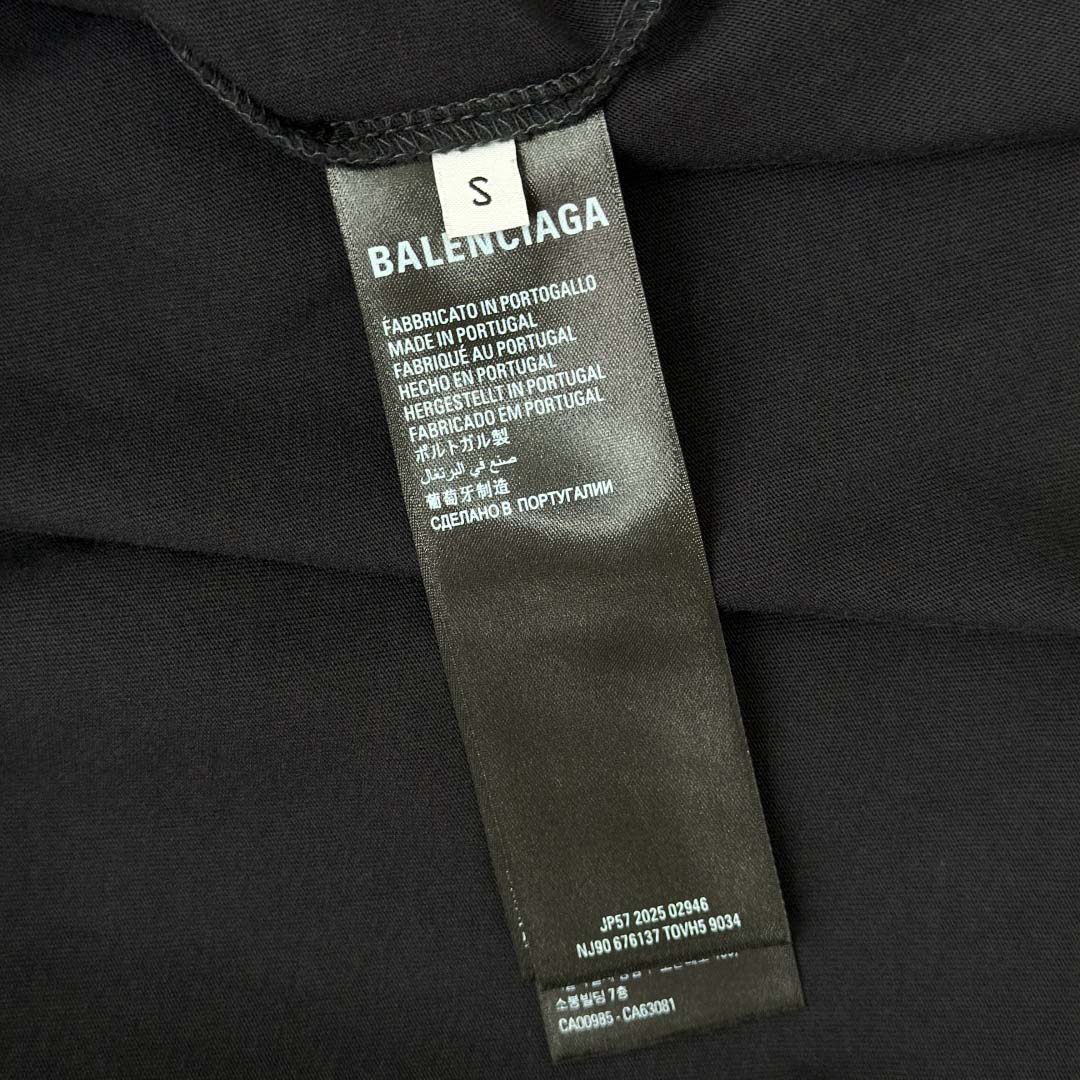 Balenciaga Luxury Script Oversized T-Shirt In Washed Black - DopestKickz