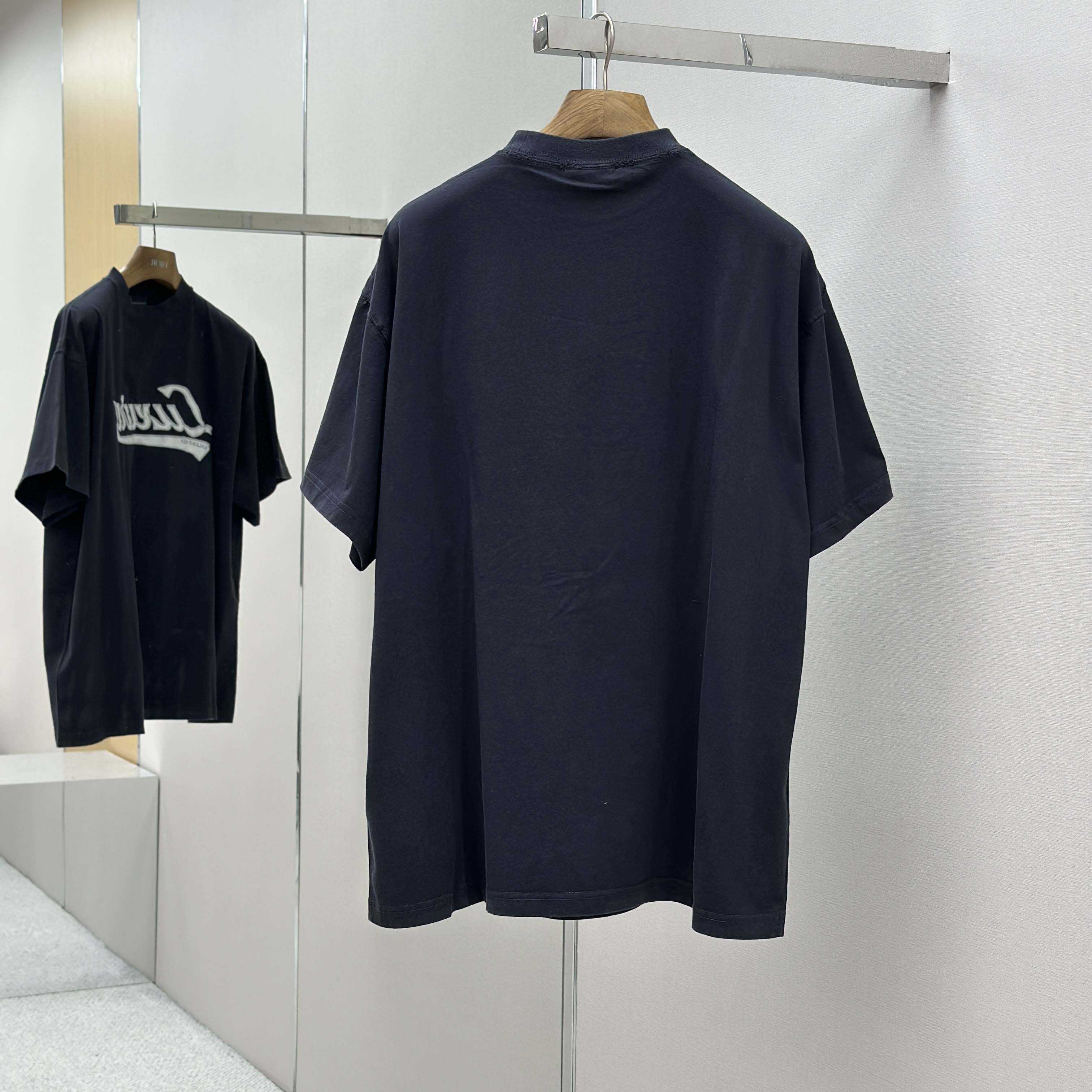 Balenciaga Luxury Script Oversized T-Shirt In Washed Black - DopestKickz
