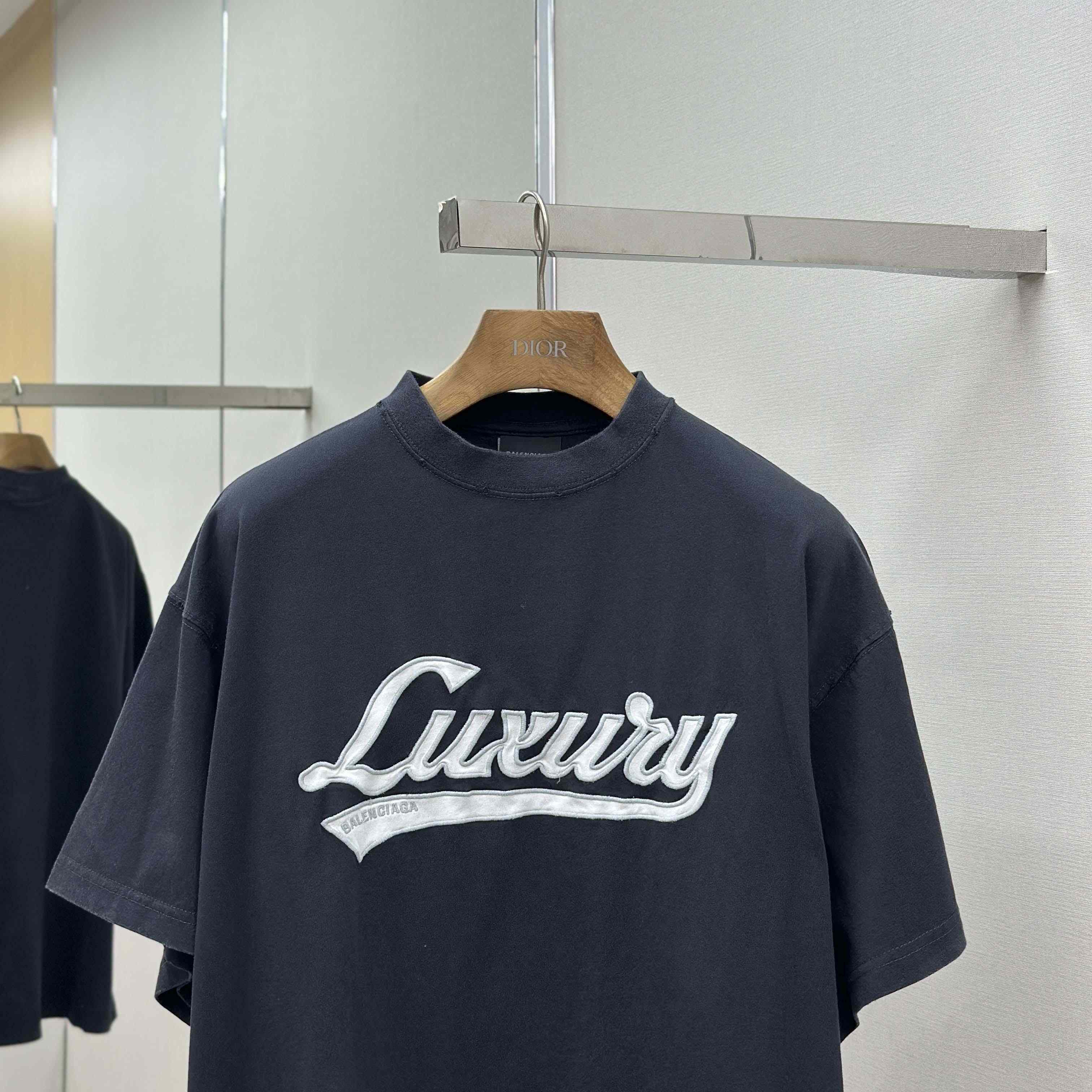 Balenciaga Luxury Script Oversized T-Shirt In Washed Black - DopestKickz