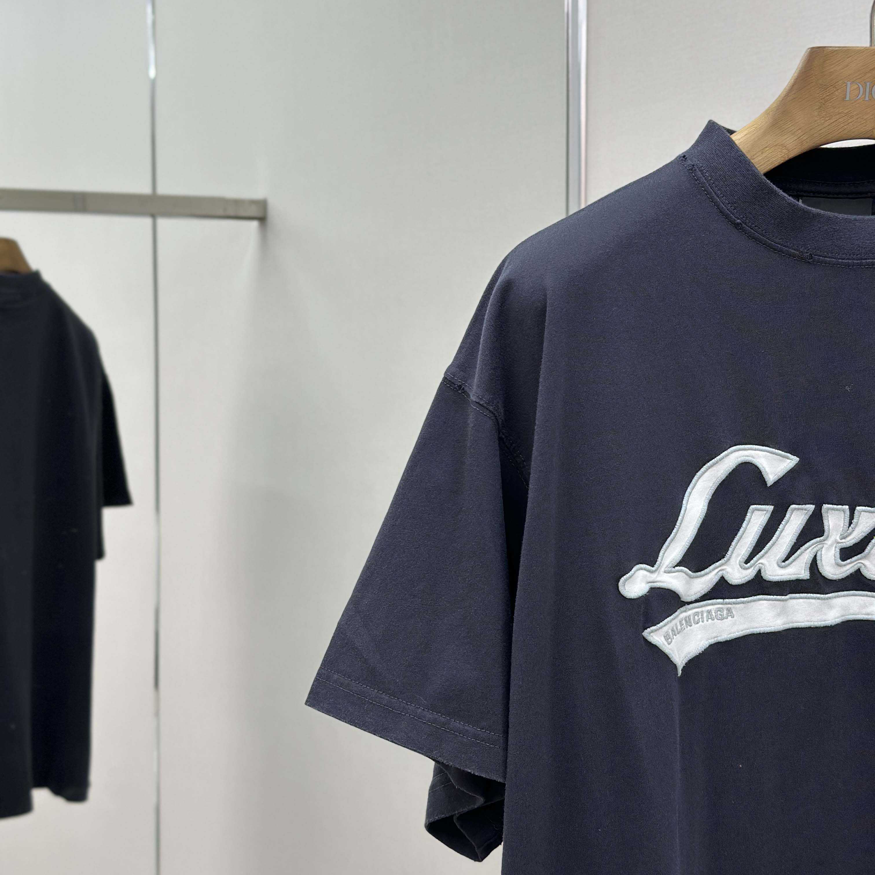 Balenciaga Luxury Script Oversized T-Shirt In Washed Black - DopestKickz