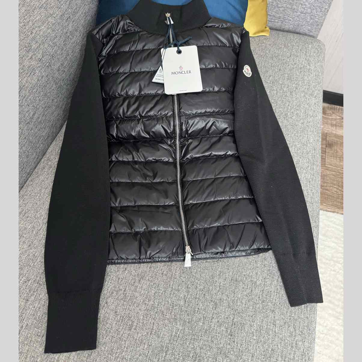 Moncler Padded Wool Zip-Up Cardigan In Black    Z503 - DopestKickz