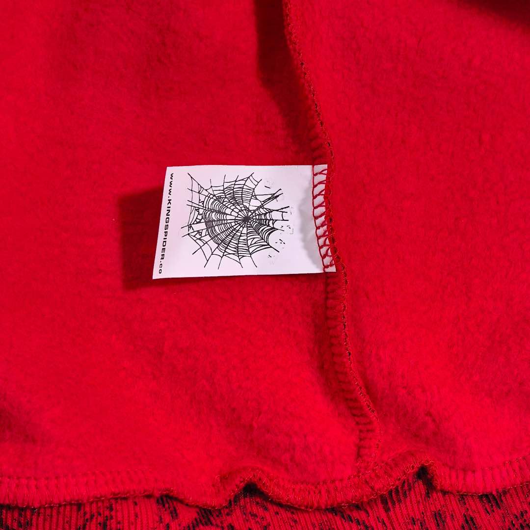 Sp5der OG Tree Camo Hoodie Red - DopestKickz