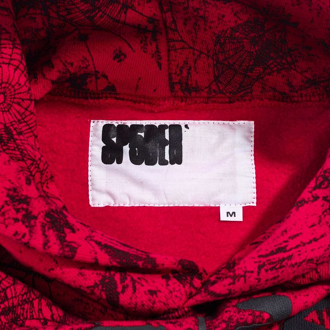 Sp5der OG Tree Camo Hoodie Red - DopestKickz