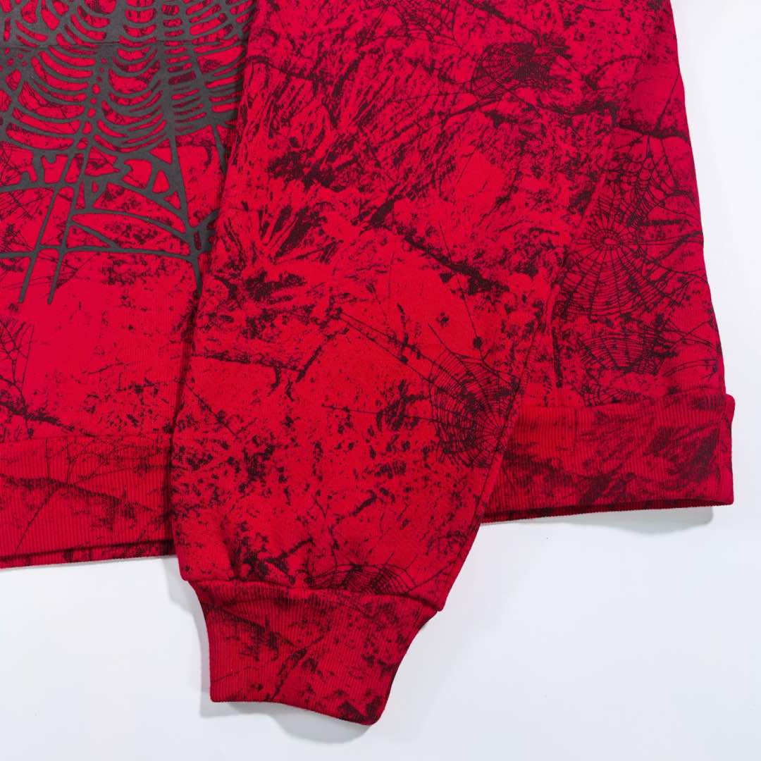 Sp5der OG Tree Camo Hoodie Red - DopestKickz