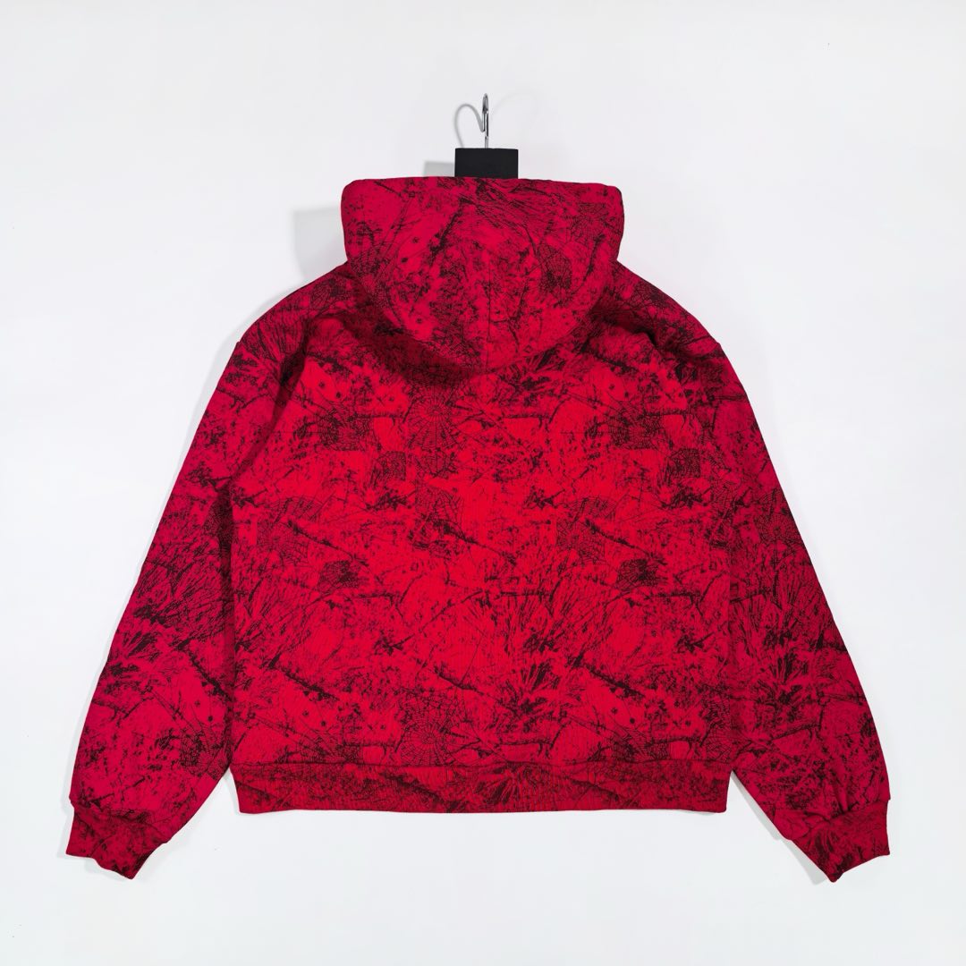 Sp5der OG Tree Camo Hoodie Red - DopestKickz