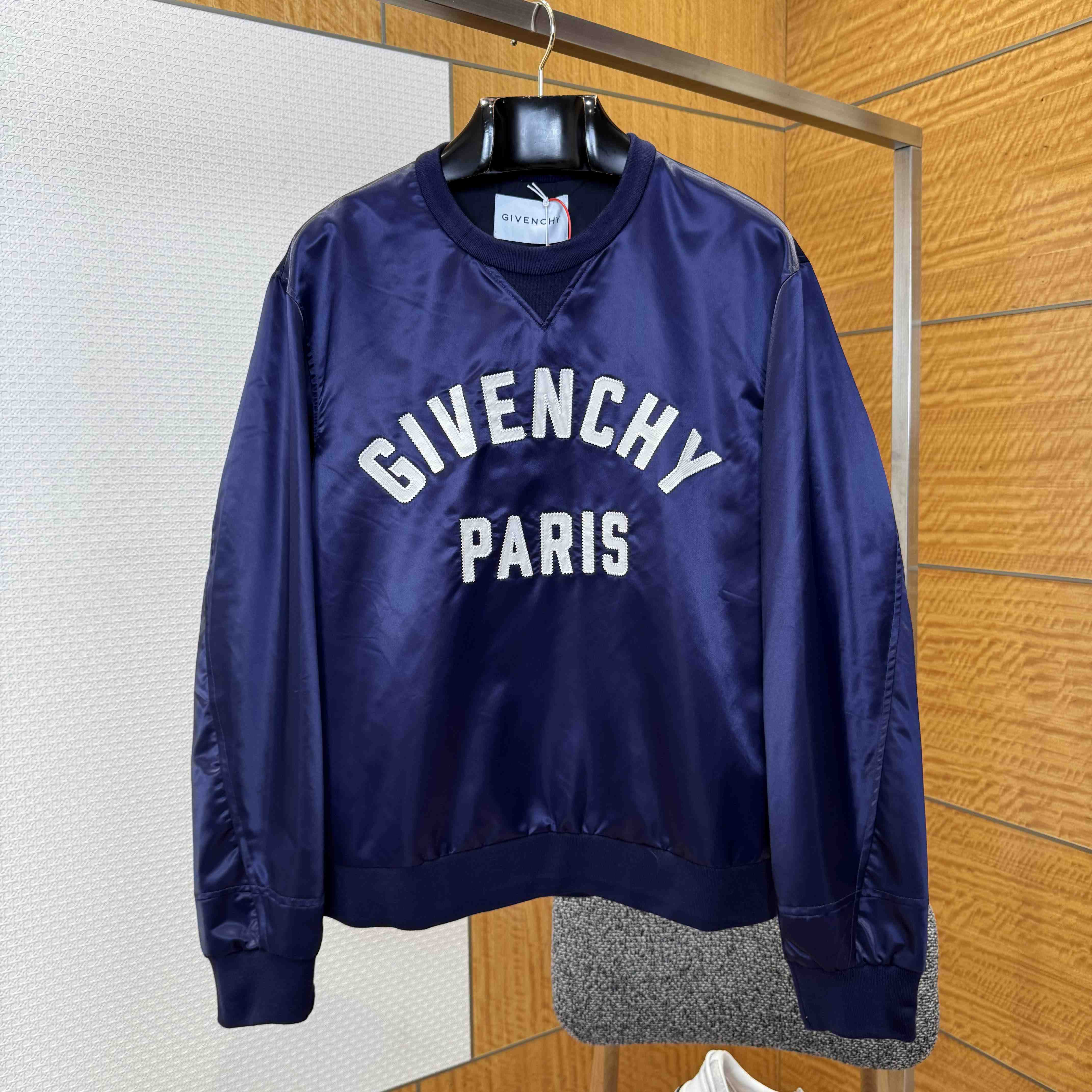 Givenchy Sweatshirt In Satin With Givenchy Paris Embroidery - DopestKickz