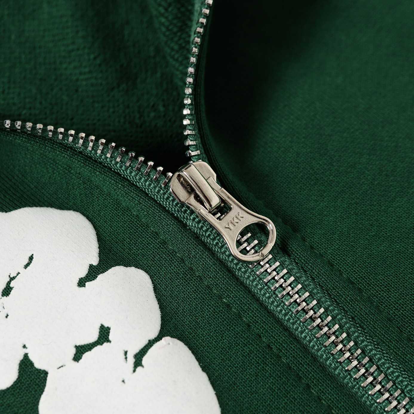 Denim Tears Cotton Wreath Zip Hoodie Green - DopestKickz