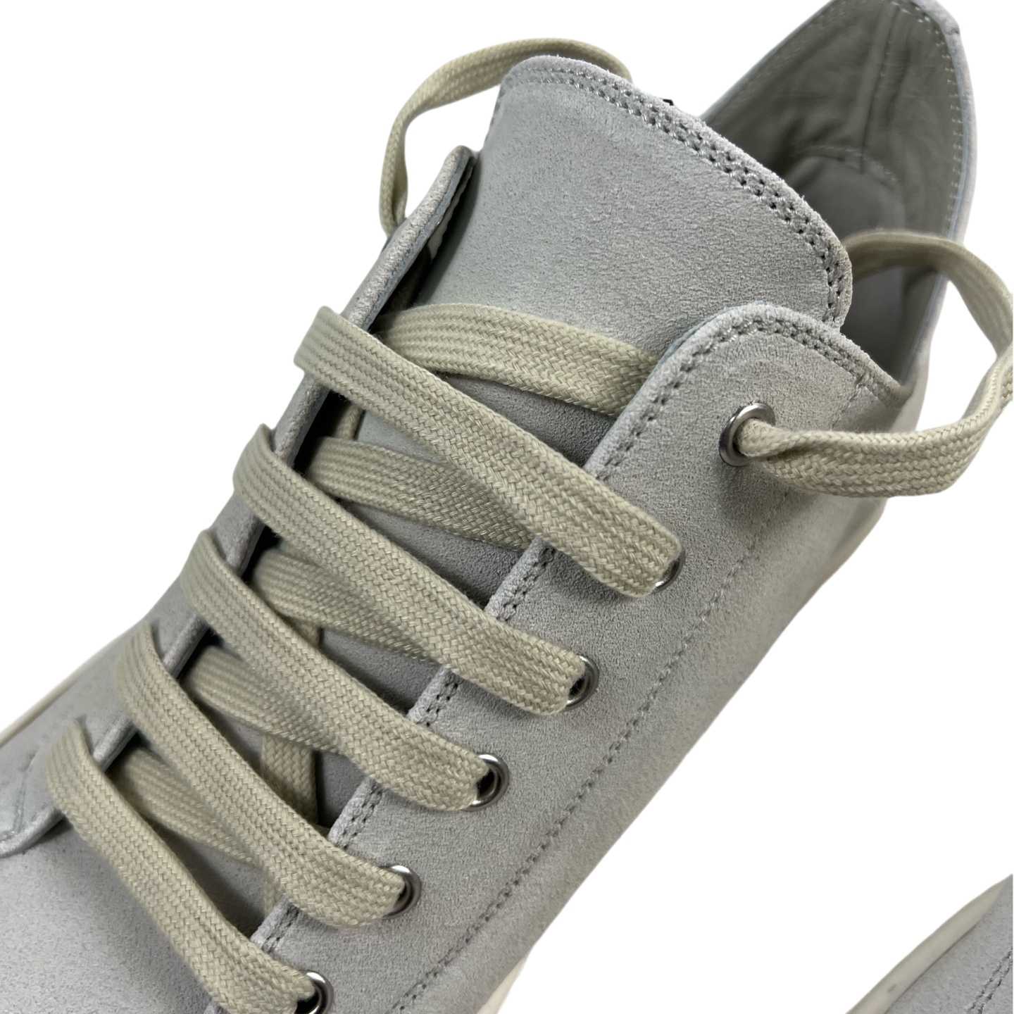 Rick Owens Low Tops Grey Suede Shoes - DopestKickz