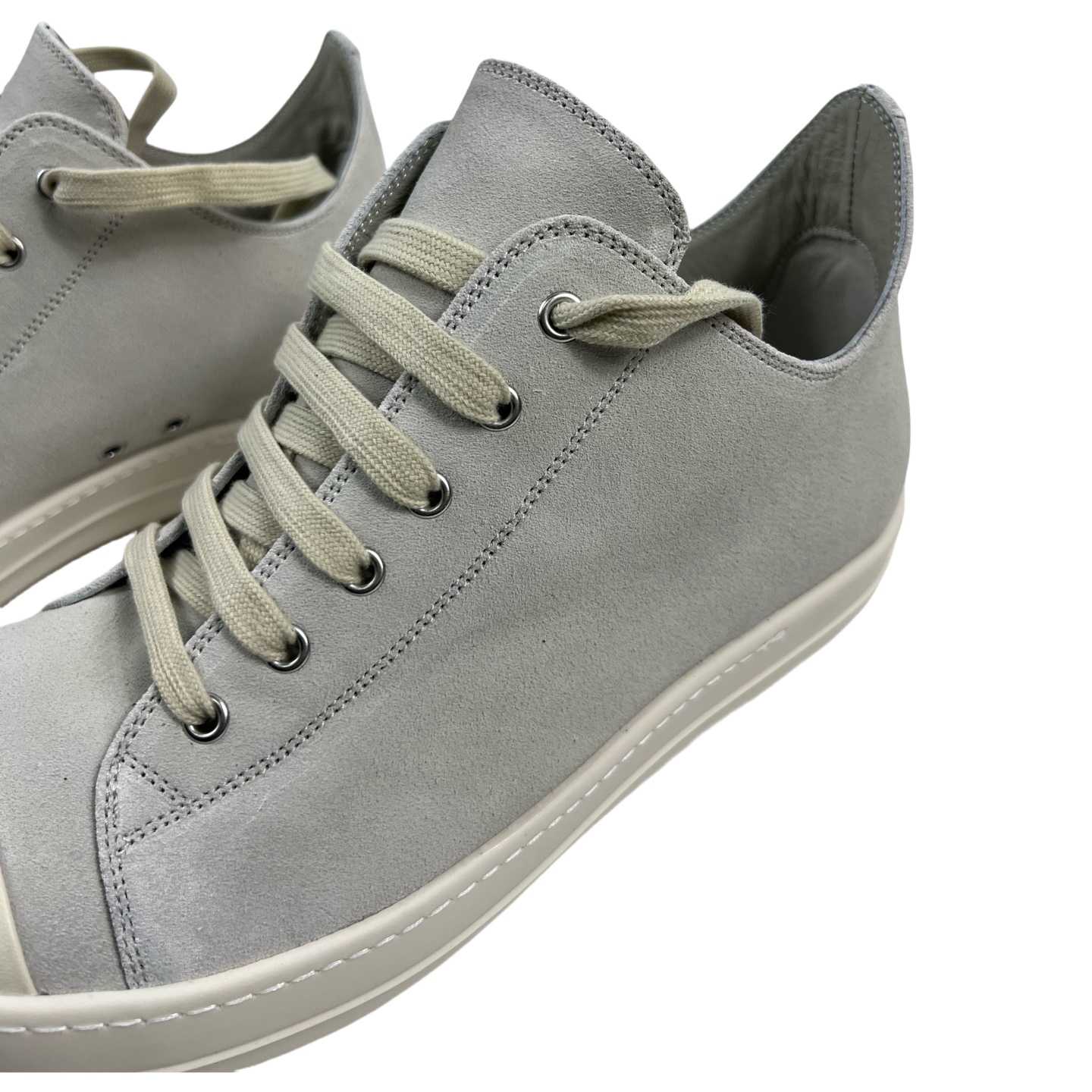 Rick Owens Low Tops Grey Suede Shoes - DopestKickz