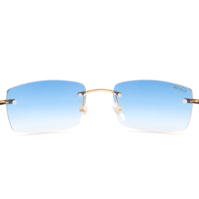 Cartier CT_3524012 Green Wood Sunglasses In Gold Gradient Blue - DopestKickz