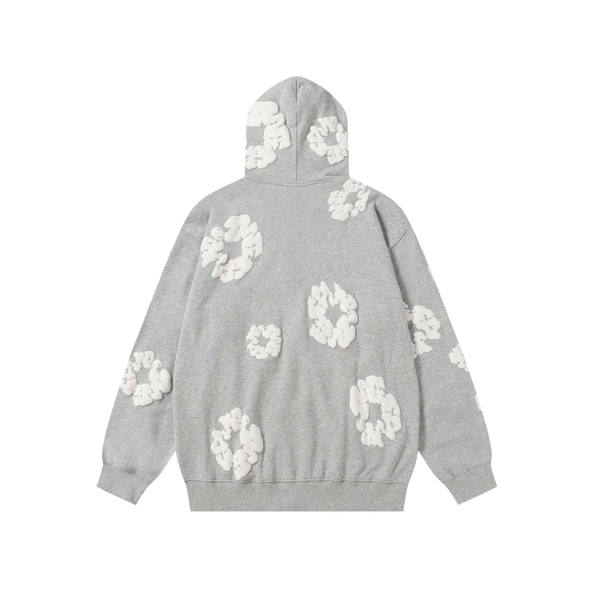Denim Tears Cotton Wreath Zip Hoodie Grey - DopestKickz