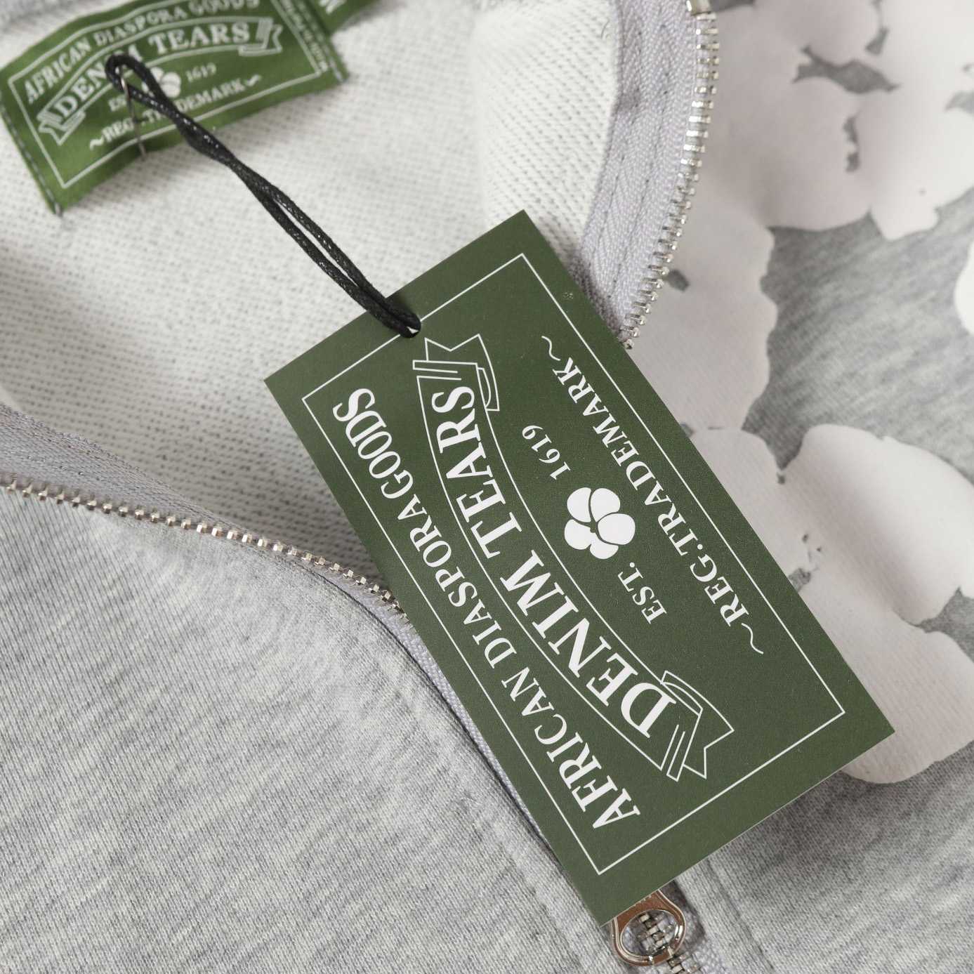 Denim Tears Cotton Wreath Zip Hoodie Grey - DopestKickz