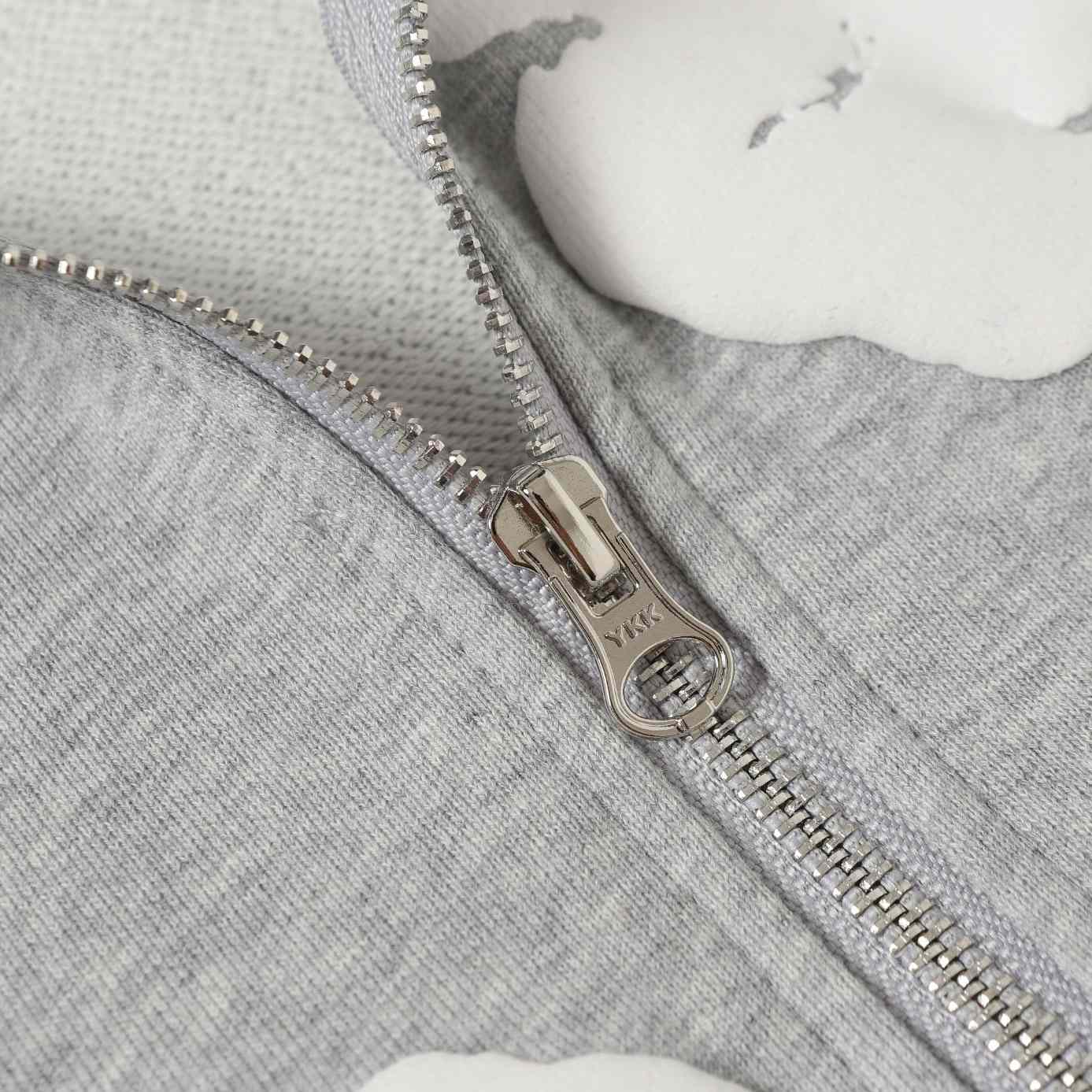 Denim Tears Cotton Wreath Zip Hoodie Grey - DopestKickz