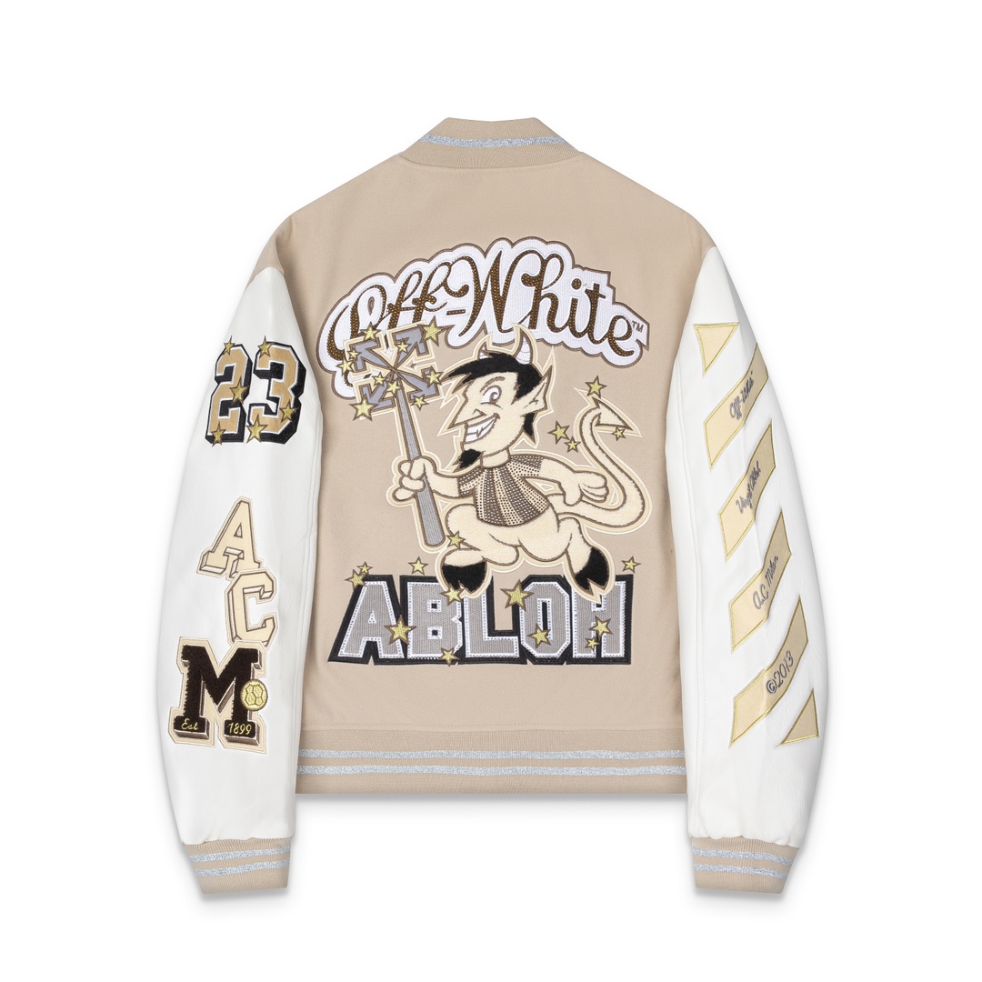 Off-White AC Milan Patch Varsity Jacket - DopestKickz