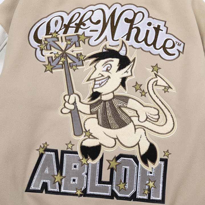 Off-White AC Milan Patch Varsity Jacket - DopestKickz