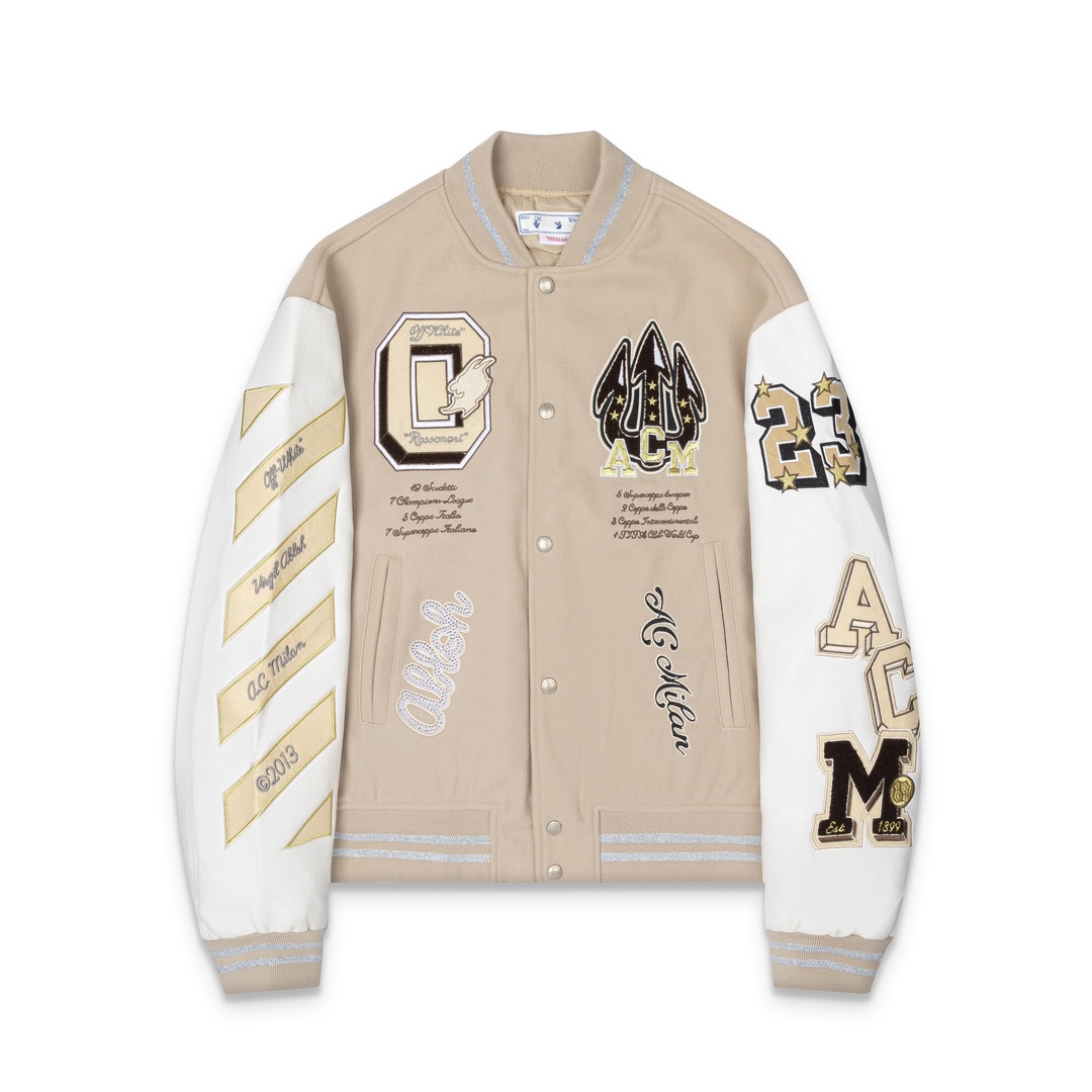 Off-White AC Milan Patch Varsity Jacket - DopestKickz