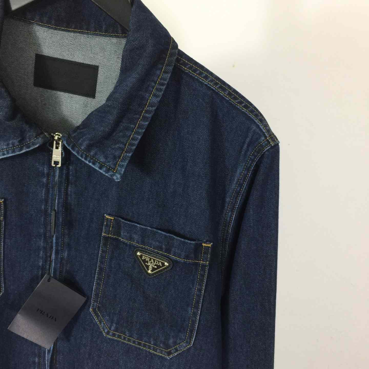 Prada Light Denim Zipper Jacket - DopestKickz