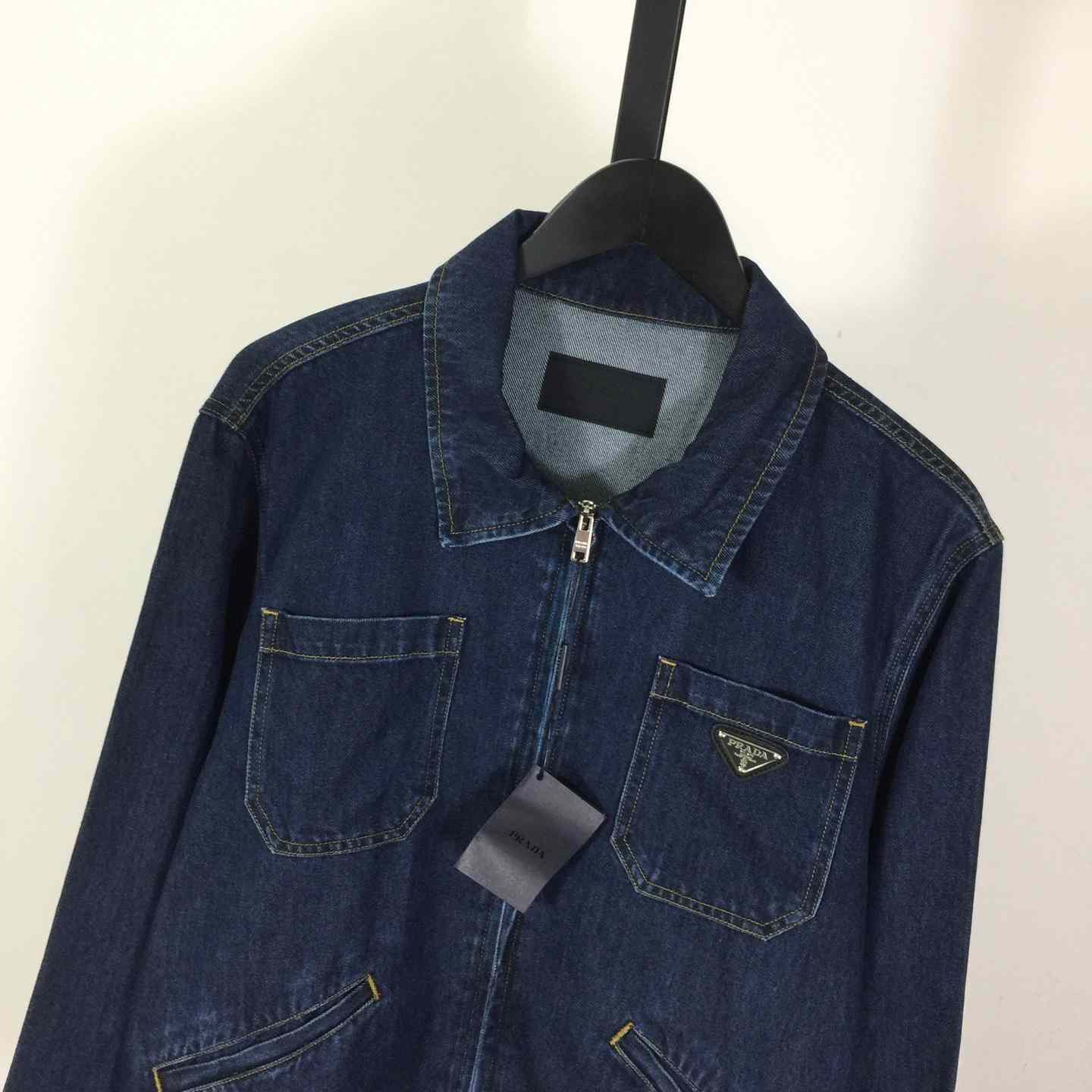 Prada Light Denim Zipper Jacket - DopestKickz