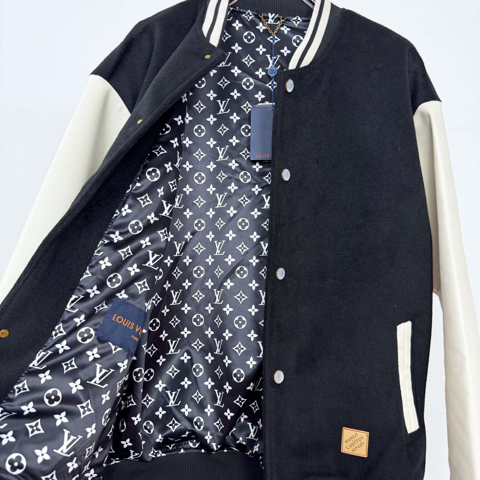 Louis Vuitton Signature Leather Varsity Jacket    - DopestKickz
