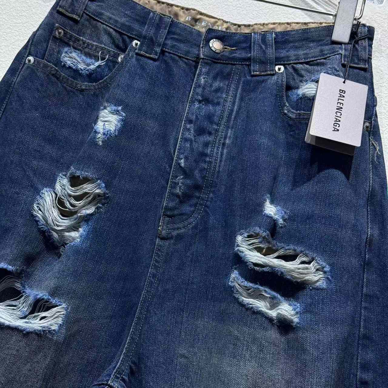 Balenciaga Baggy Pants In Blue Denim - DopestKickz