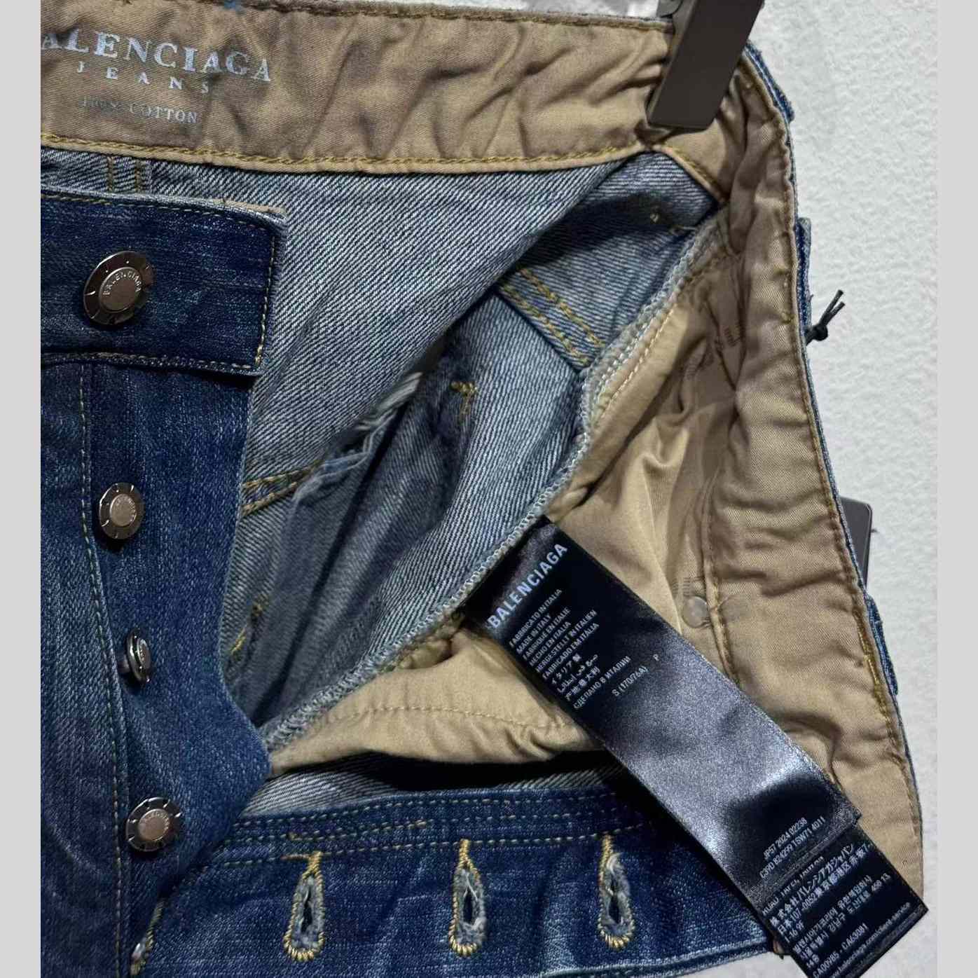 Balenciaga Baggy Pants In Blue Denim - DopestKickz