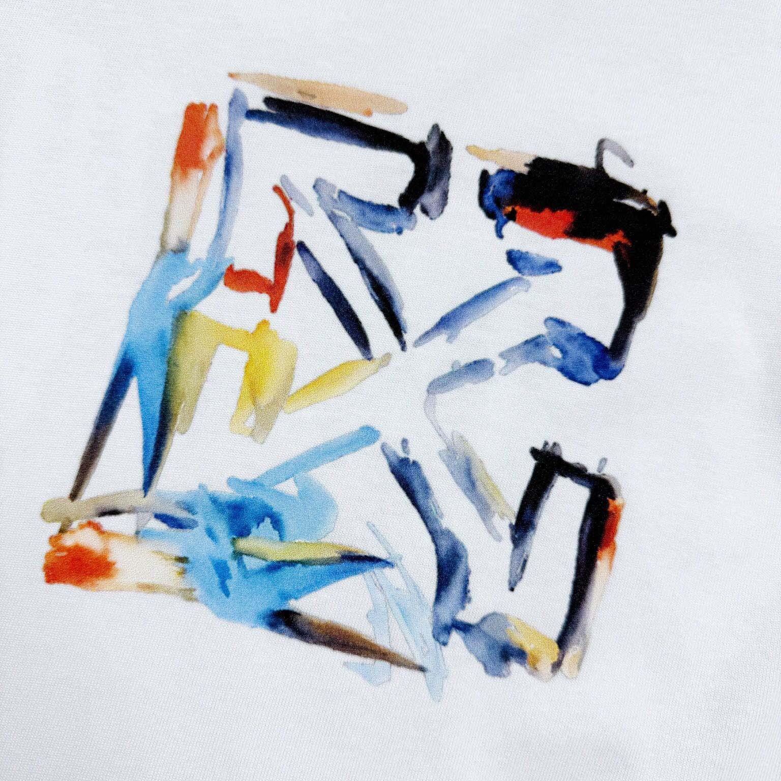 Off-White Boys Watercolour T-Shirt In White - DopestKickz