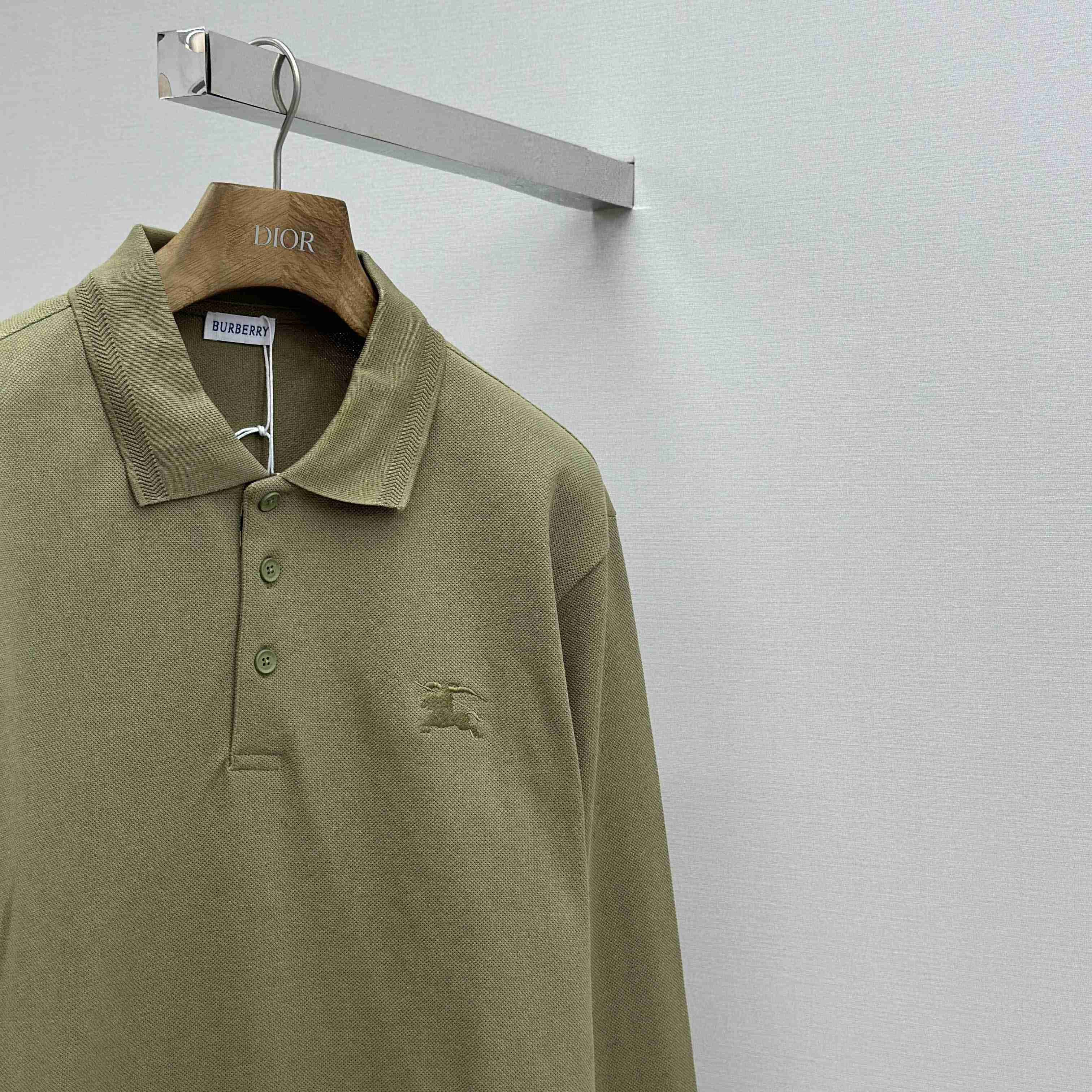 Burberry Long-sleeve Cotton Polo Shirt - DopestKickz