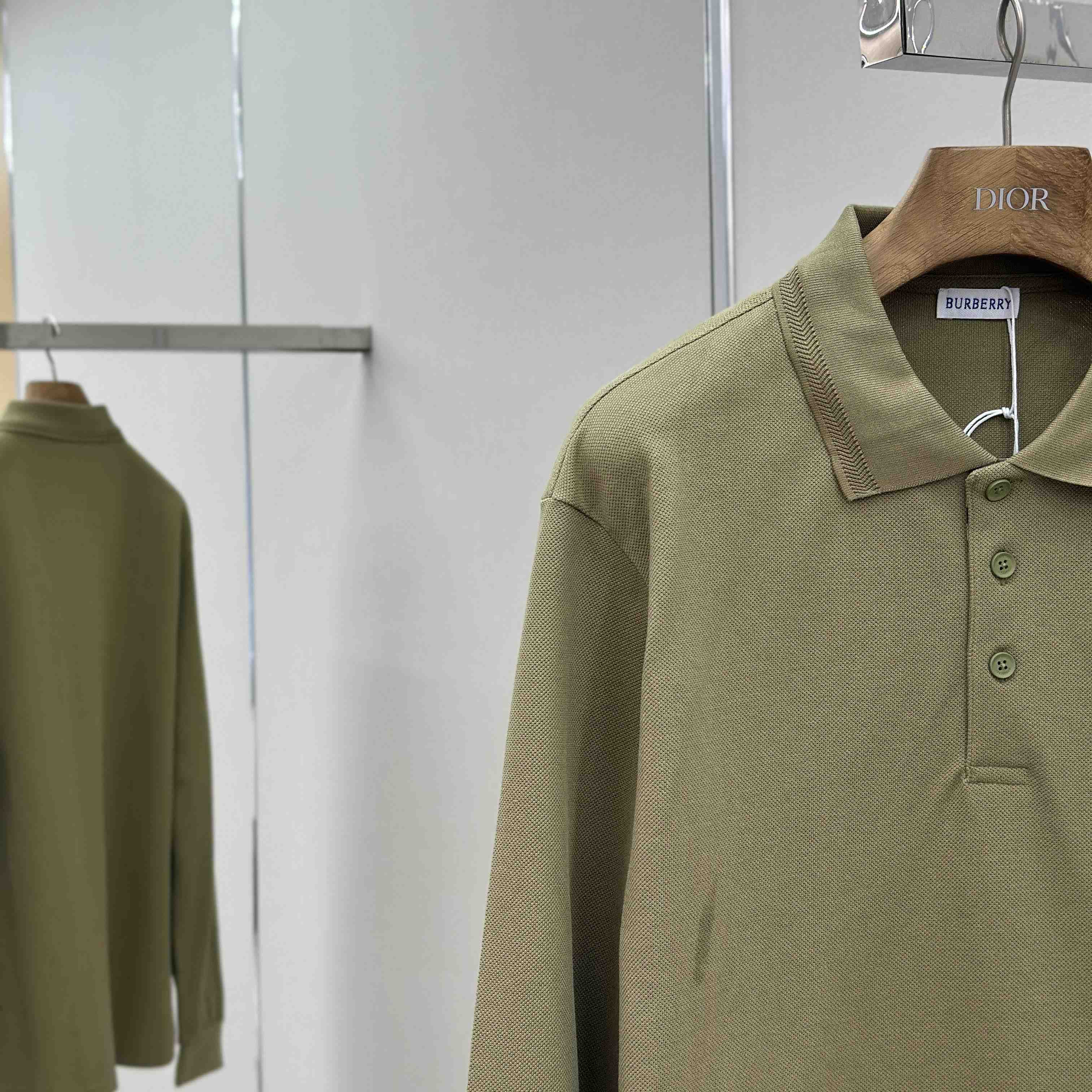 Burberry Long-sleeve Cotton Polo Shirt - DopestKickz