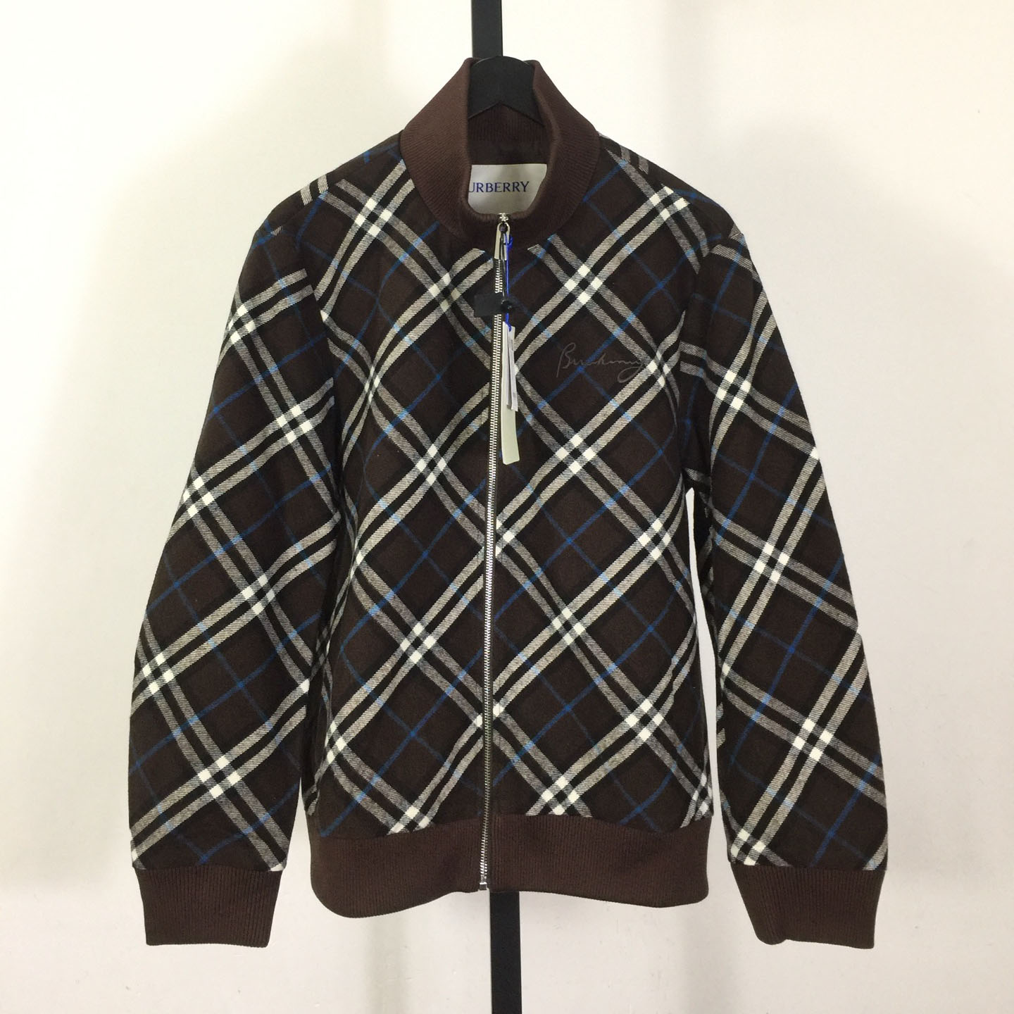 Burberry Check Wool Cashmere Bomber Jacket - DopestKickz