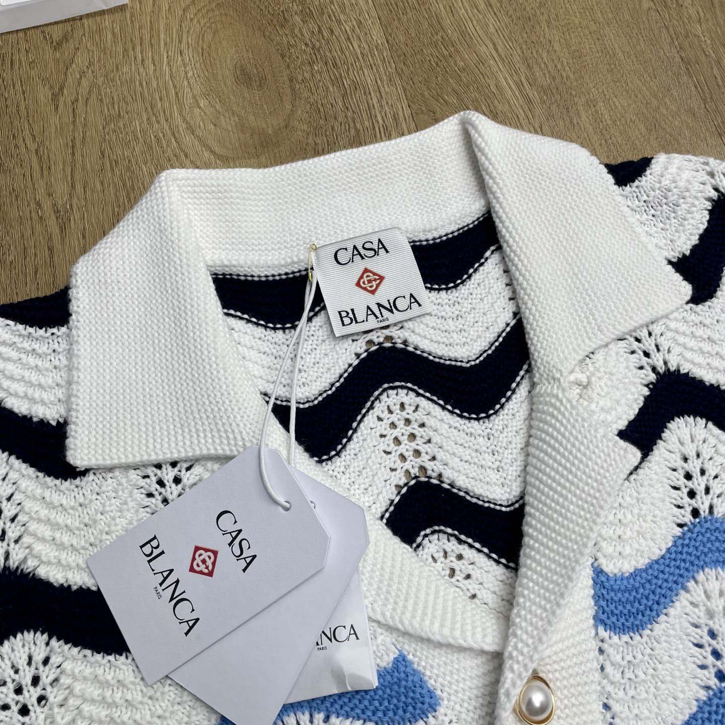 Casablanca Gradient Wave Crochet Shirt   D0107 - DopestKickz