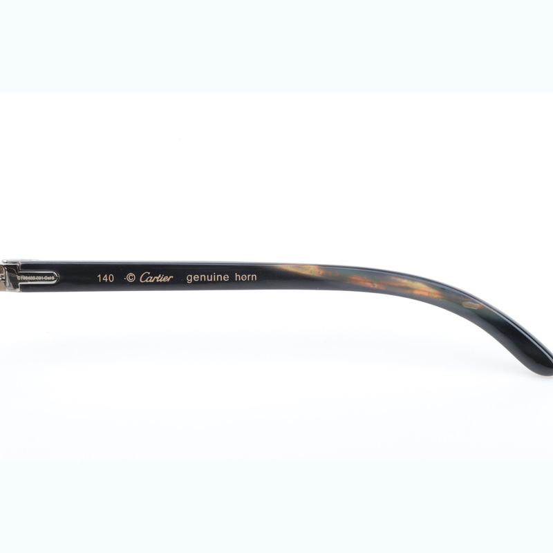 Cartier CT_3524012 Shell Mix Black Buffalo Sunglasses In Silver Brown - DopestKickz