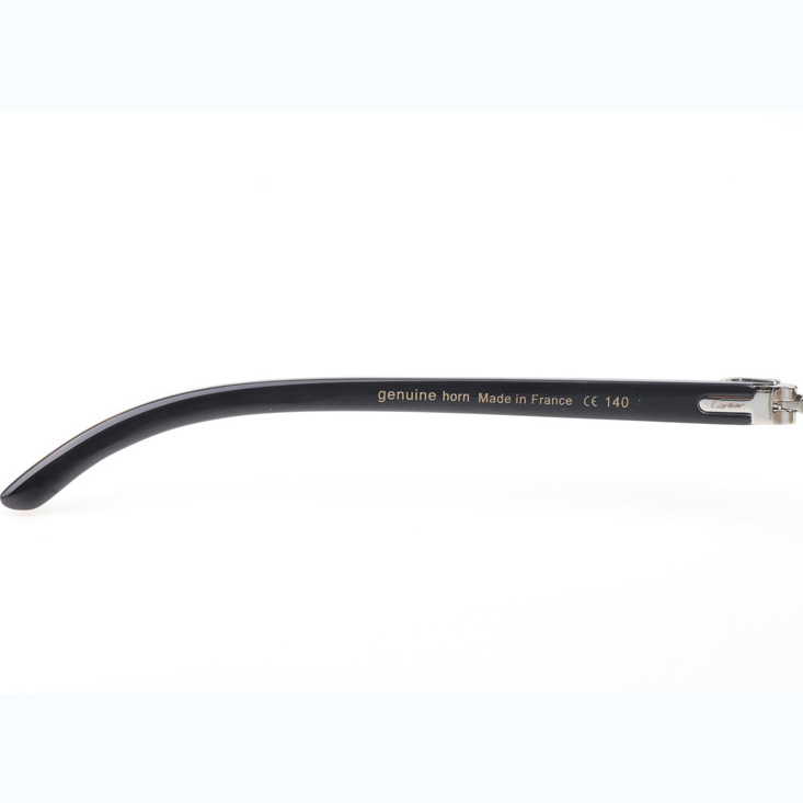 Cartier CT_3524012 Shell Mix Black Buffalo Sunglasses In Silver Brown - DopestKickz