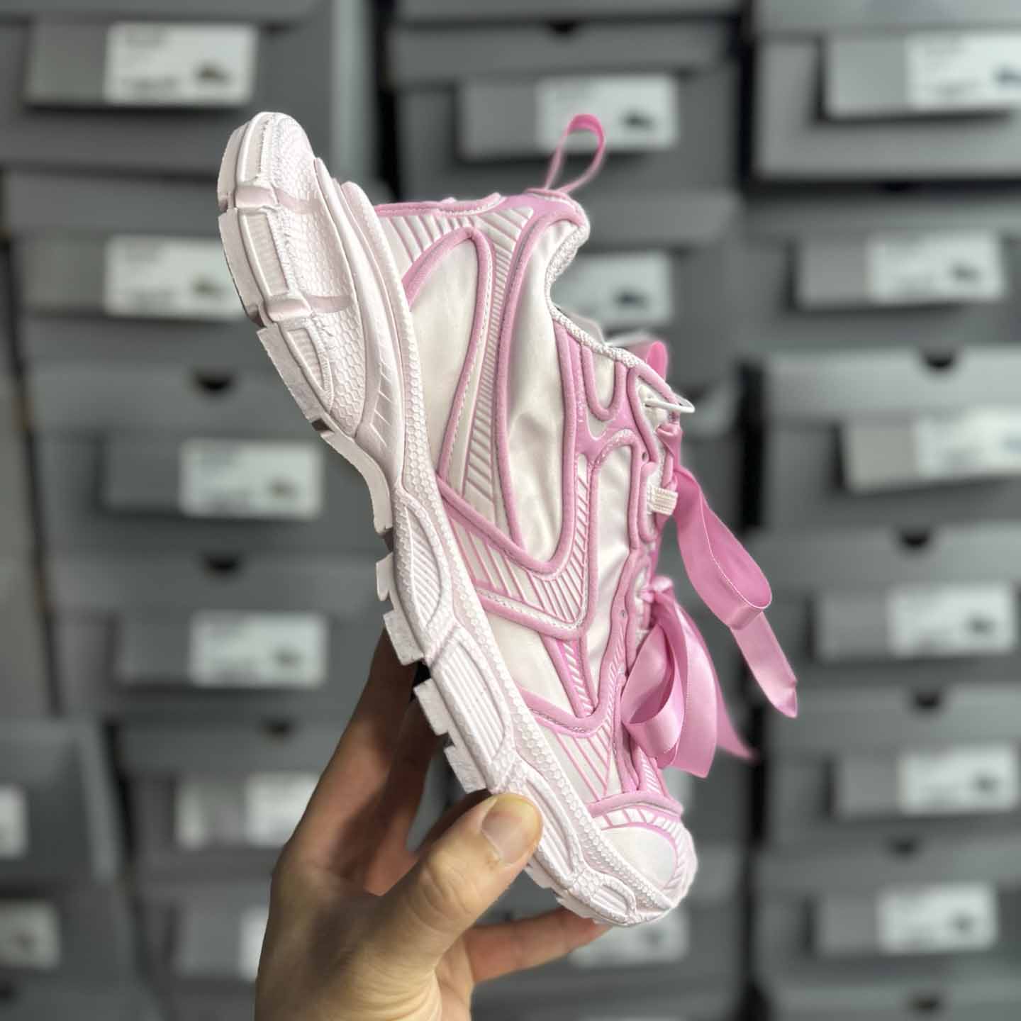 Balenciaga 3XL VG Edition Satin Bows Pink  - DopestKickz