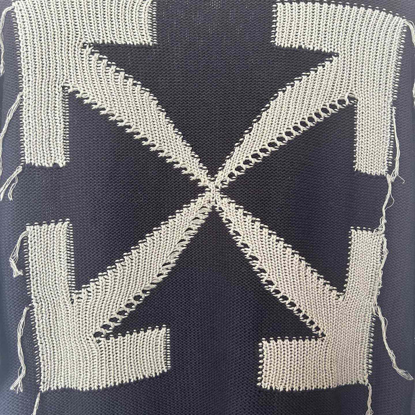 Off-White Reverse Arrow Diag Knit Crewneck 'Black/Green' - DopestKickz