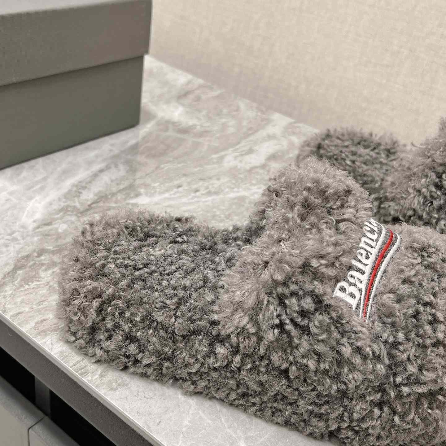 Balenciaga Furry Slide Sandals - DopestKickz