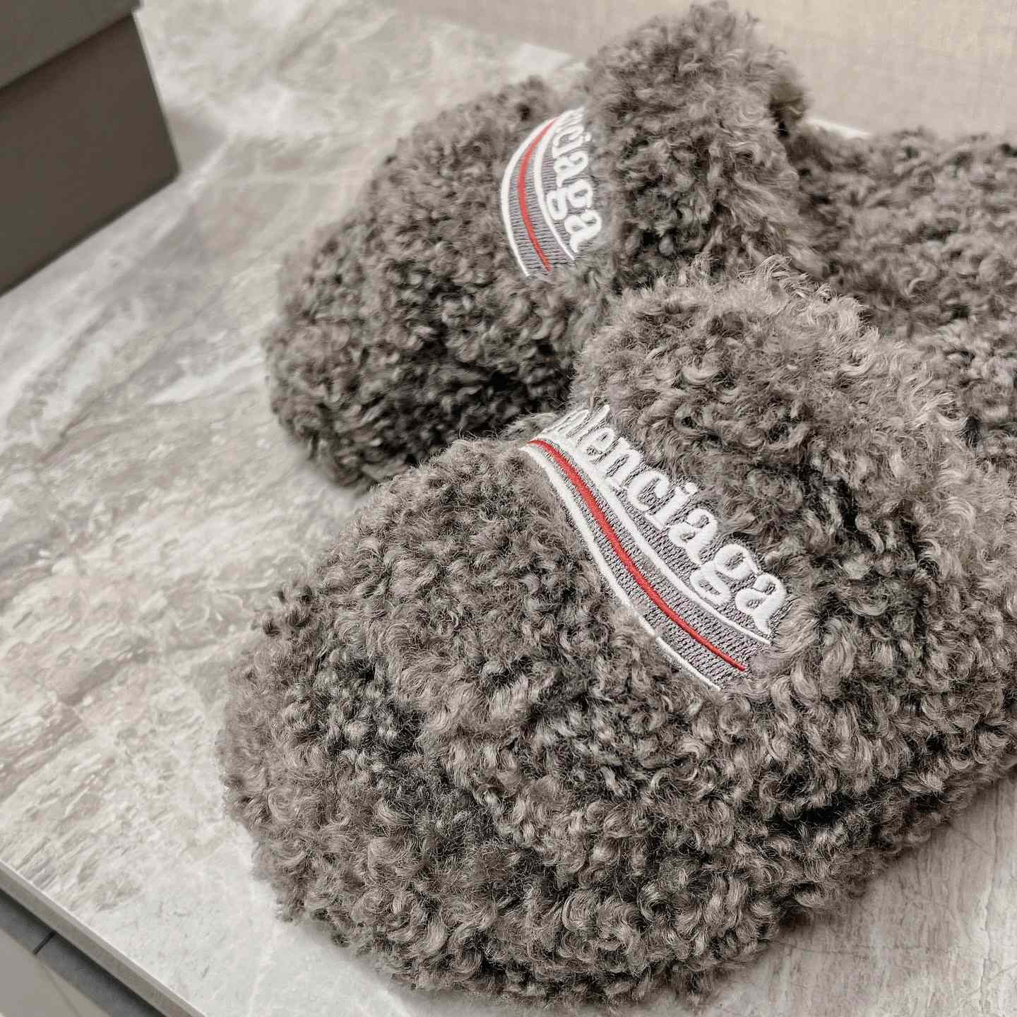 Balenciaga Furry Slide Sandals - DopestKickz