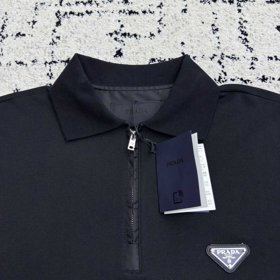 Prada Piqué Polo Shirt With Re-Nylon Details - DopestKickz
