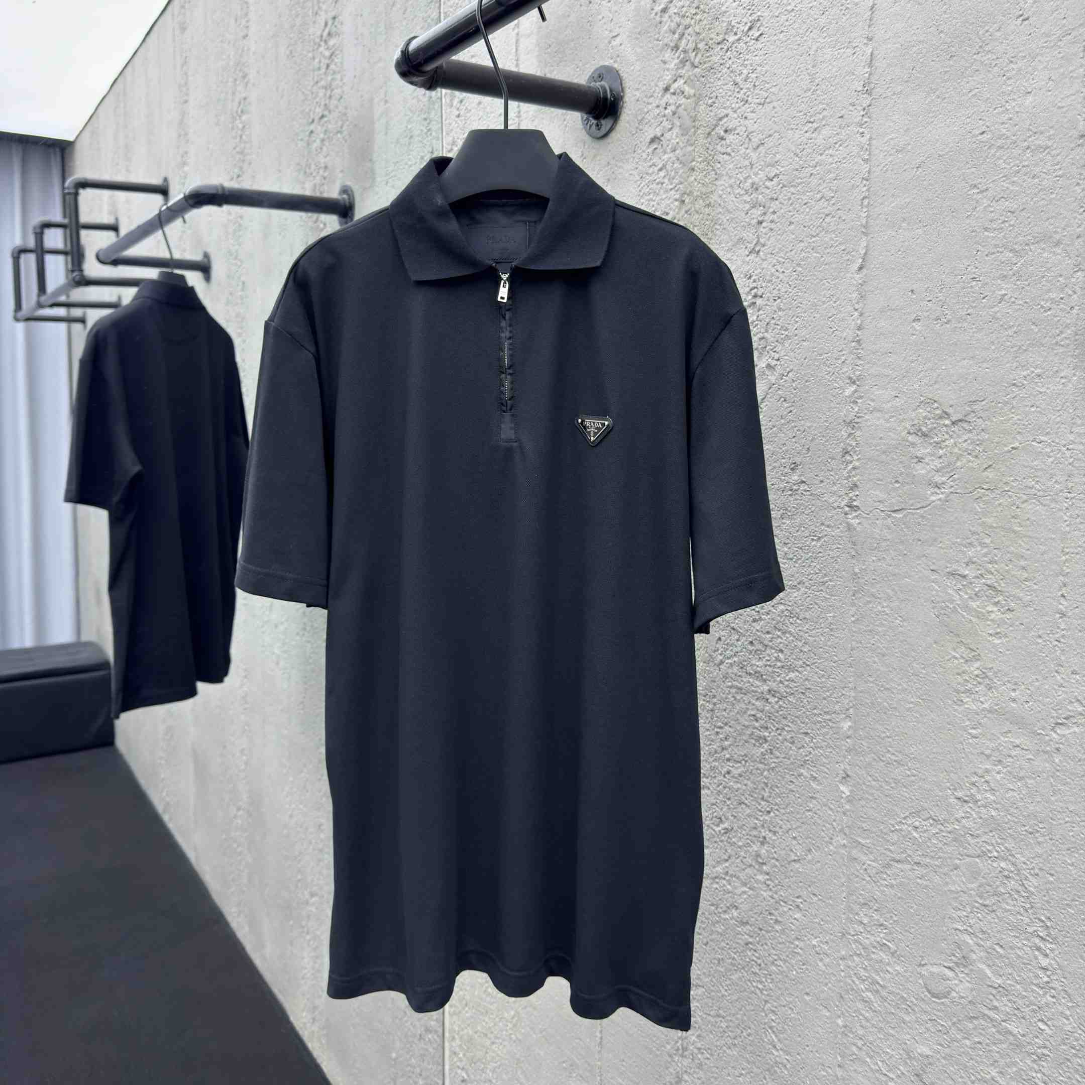 Prada Piqué Polo Shirt With Re-Nylon Details - DopestKickz