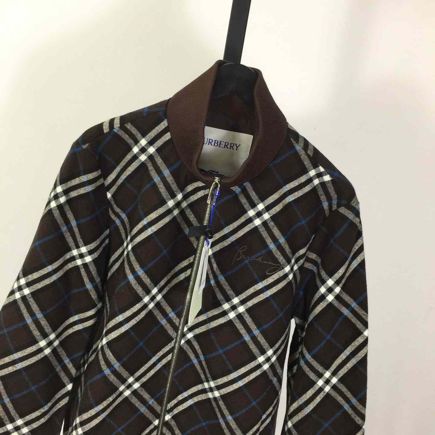 Burberry Check Wool Cashmere Bomber Jacket - DopestKickz