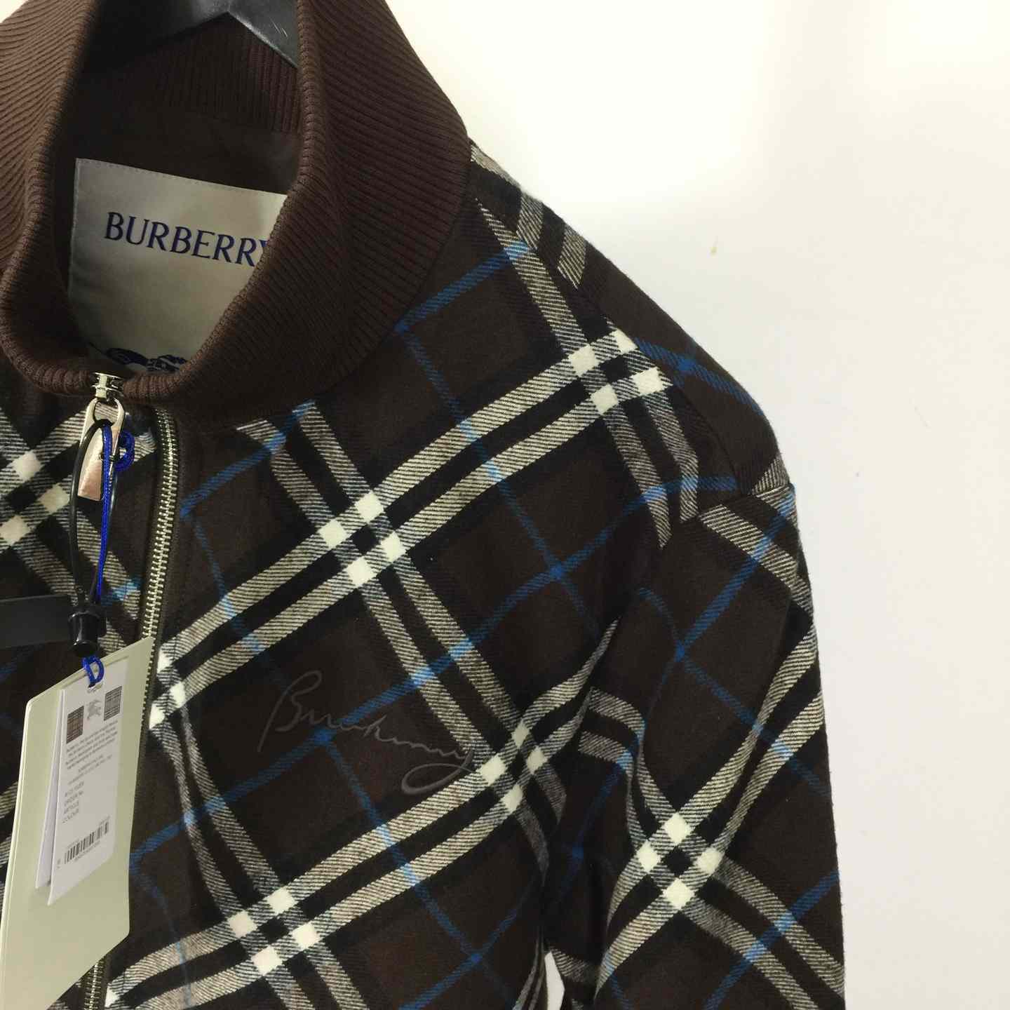 Burberry Check Wool Cashmere Bomber Jacket - DopestKickz